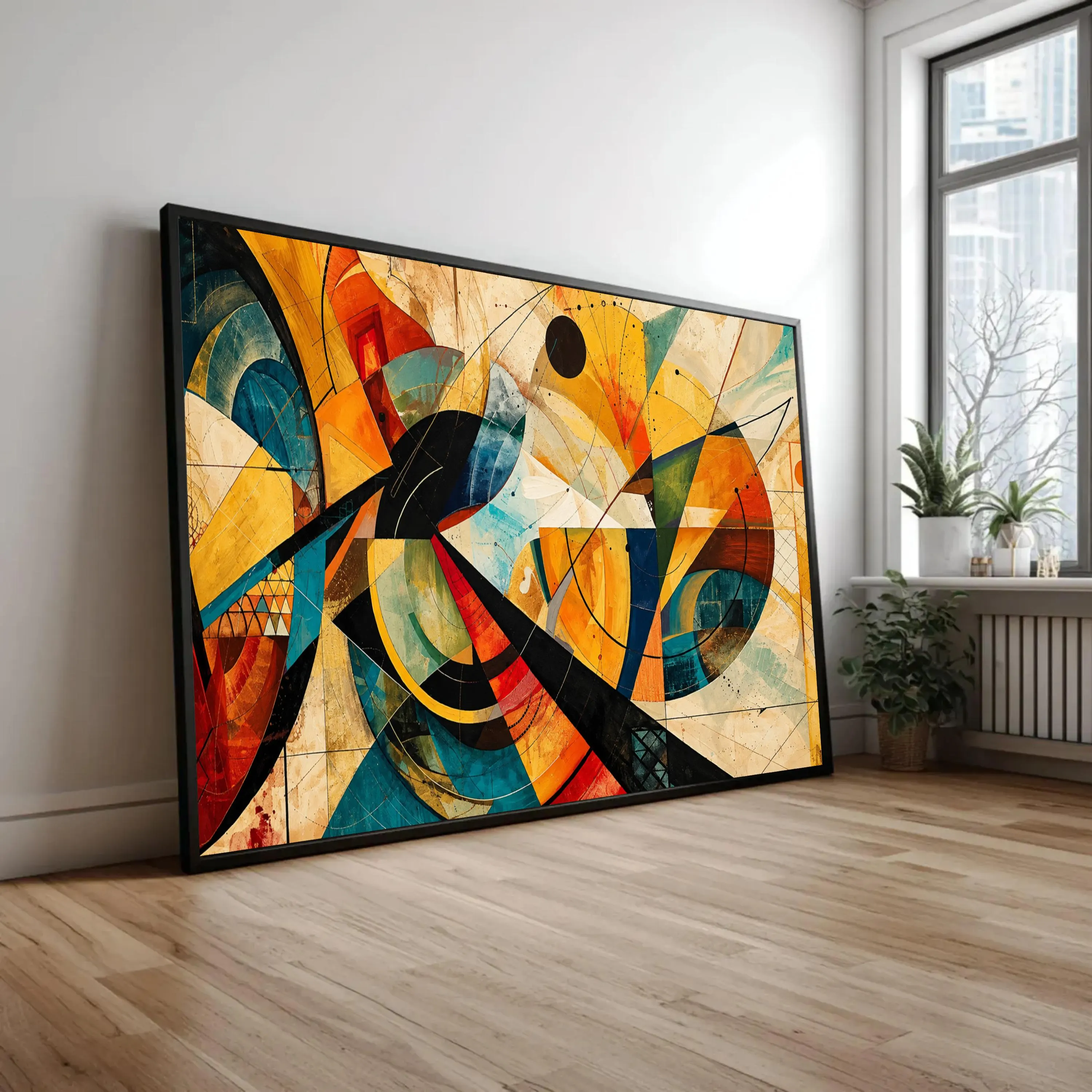 Colorful Abstract Canvas Print, Modern Geometric Wall Art for Living Room, Bright Home Decor, Unique Art Piece, abstract wall art - image 3