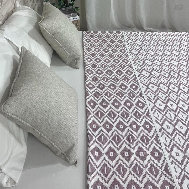 Egyptian Handwoven Loom Coverlet Purple Cotton Throw Blanket 94x102 inches - image 3