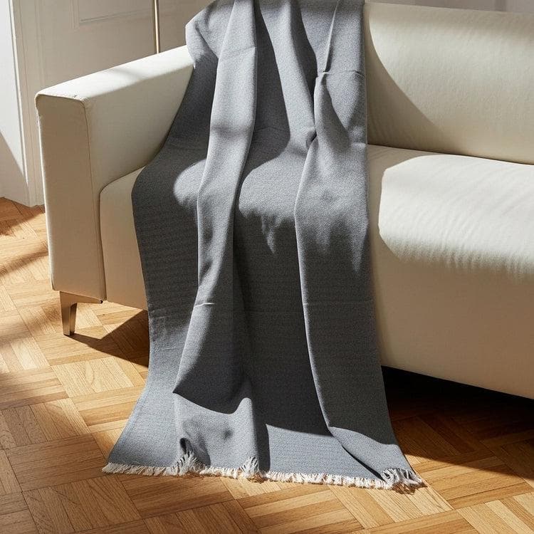 Dark Grey Egyptian Cotton Sofa Throw Cover, 100% Cotton Couch Blanket (35 x 86 inches) - image 5