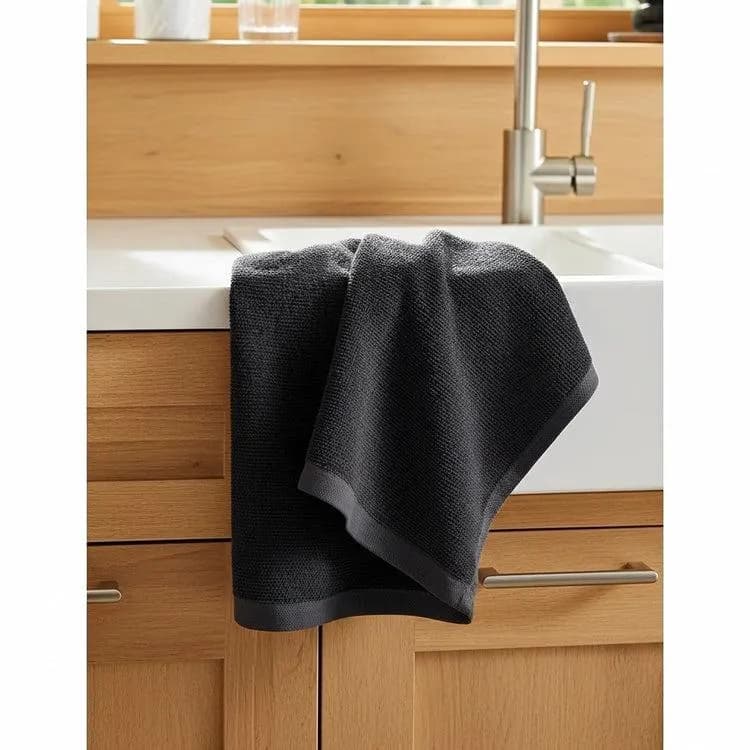Handwoven Egyptian Cotton Kitchen Towels, Leopard & Black Dishcloths (20x20 inch) - image 5