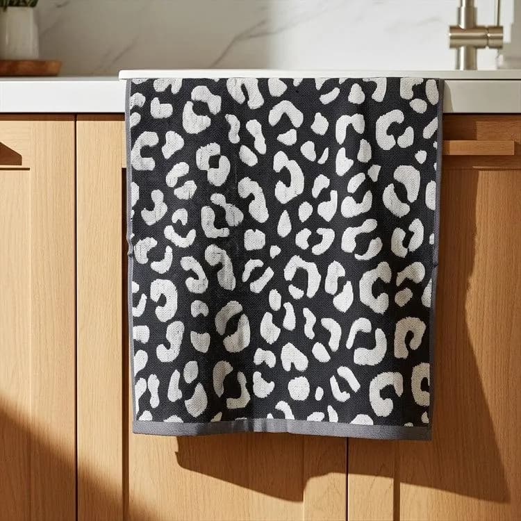 Handwoven Egyptian Cotton Kitchen Towels, Leopard & Black Dishcloths (20x20 inch) - image 4
