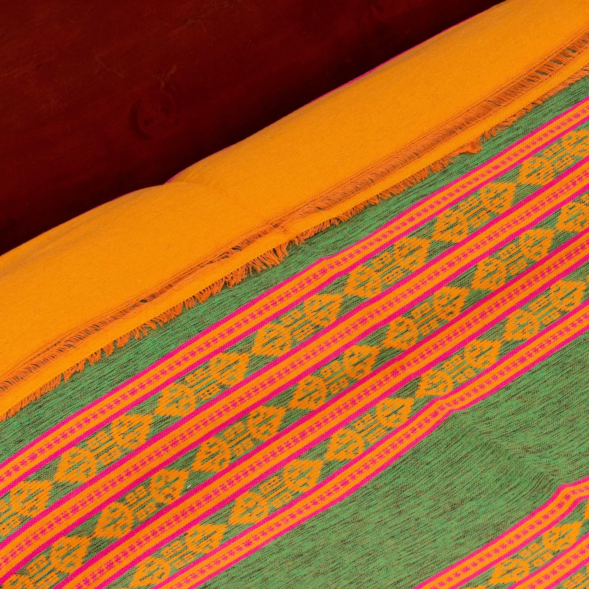 Akhmim Egypt Loom Products Green Bed Cover Throw Blanket, 94x63 inches, Handmade Egyptian Textile - image 3
