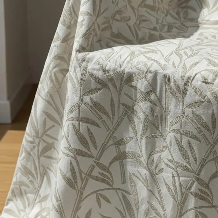 Egyptian Akhmim Cotton Throw Blanket: Leaf Pattern, Heavyweight Sofa Cover (55x87 Inches)