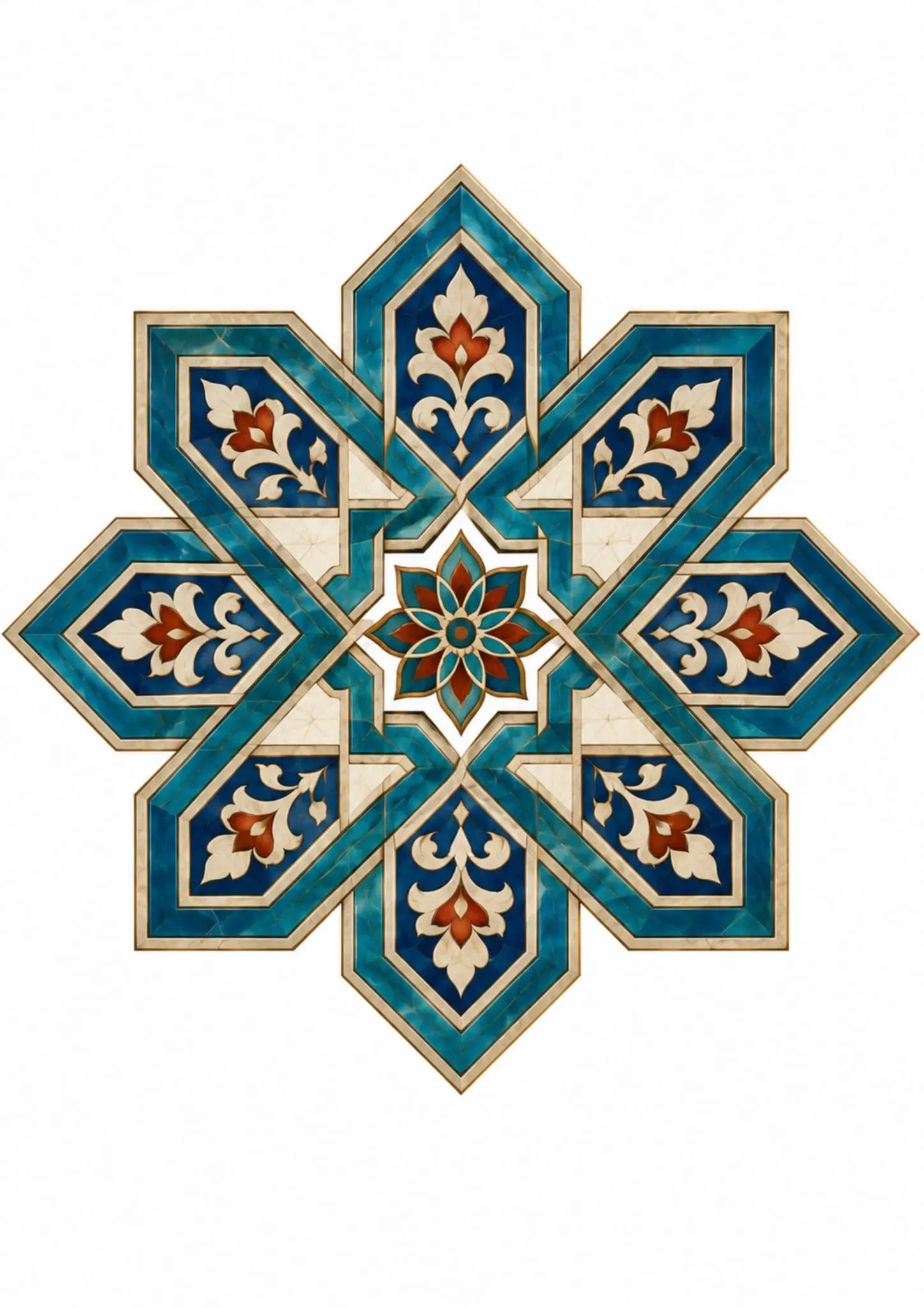Seljuk Motifs Clipart PNG, 5 Transparent PNG, Islamic Turkish Ornaments, Digital Download - image 2