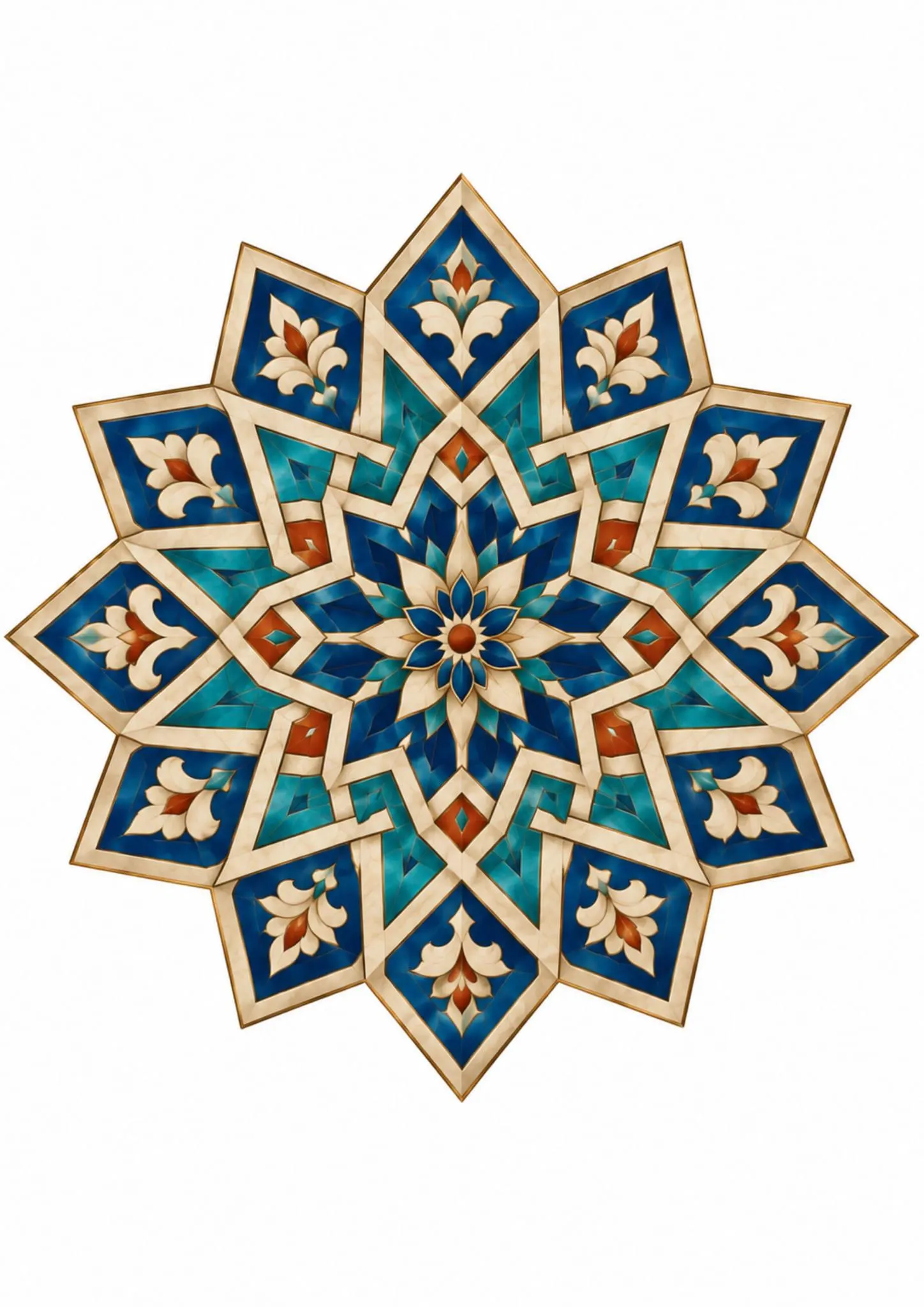 Seljuk Motifs Clipart PNG, 5 Transparent PNG, Islamic Turkish Ornaments, Digital Download - image 3