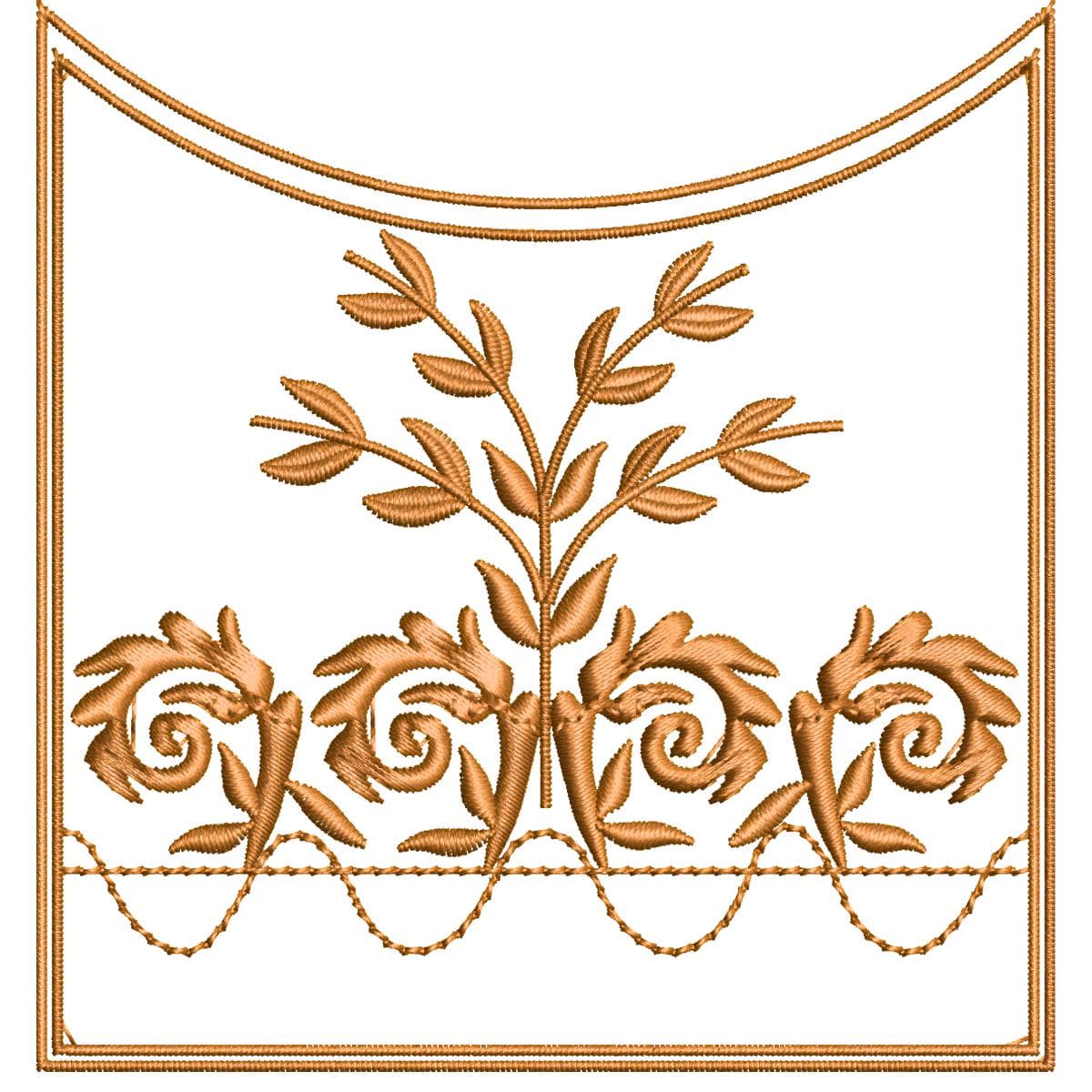 Moroccan Floral Embroidery Design 10 x 10 cm, Machine Embroidery Border, Kaftan Abaya Embroidery, Digital Download, jef dst xxx pes HUS EXP - image 3