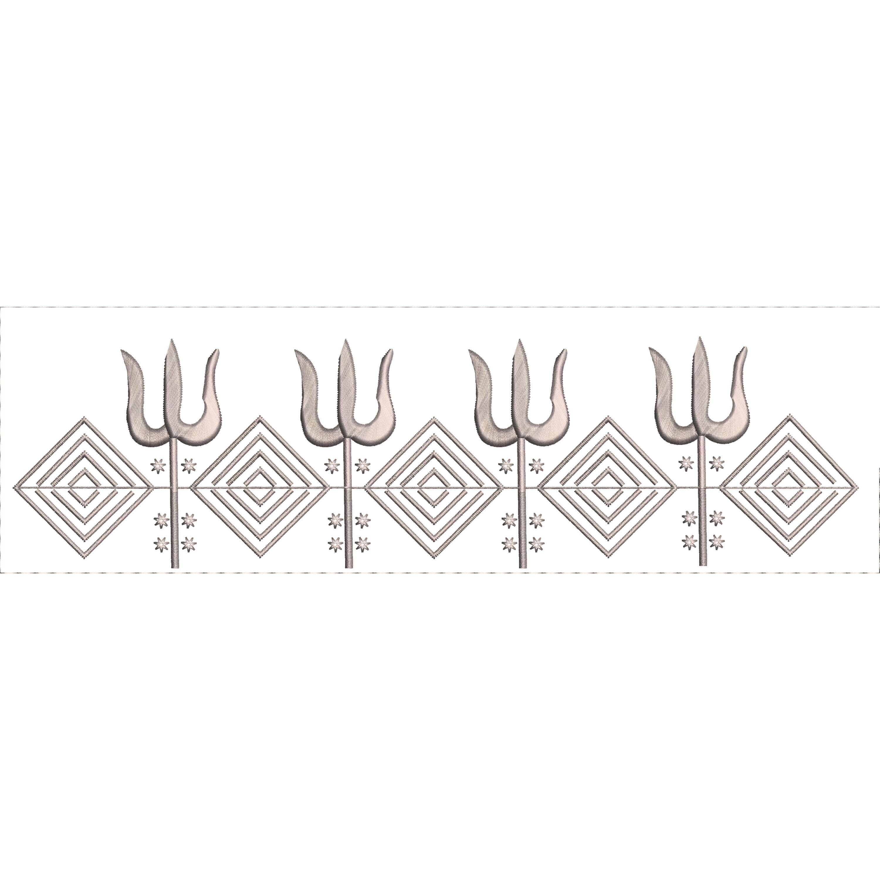 Moroccan Trident Geometric Embroidery Design | 7x24 cm Machine Embroidery Pattern | DST XXX VP3 hus pes pec png exp - image 3