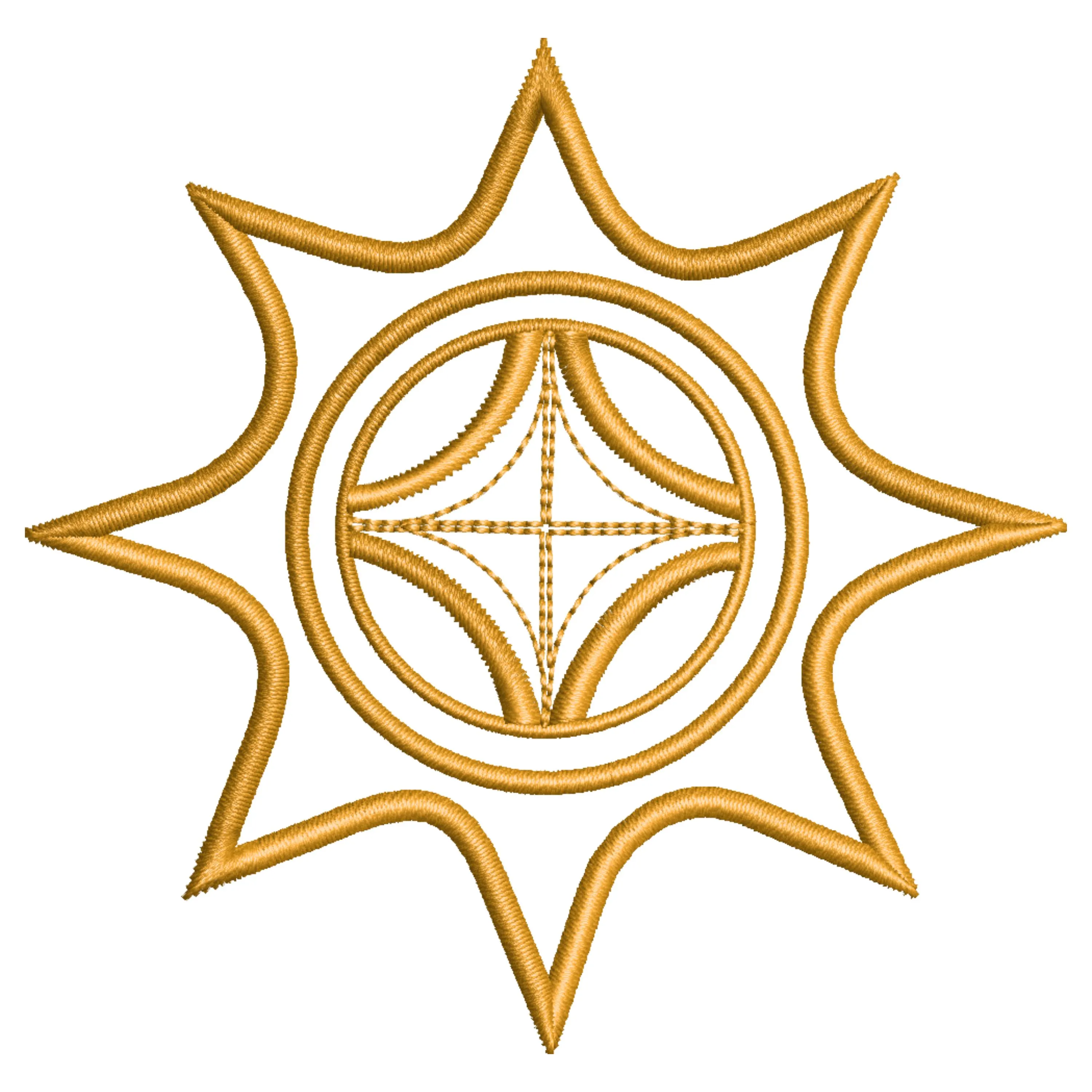 Sun Star Embroidery Design, Celestial Machine Embroidery File, 10x10 cm, dst pes jef exp vp3 pec, Digital Download