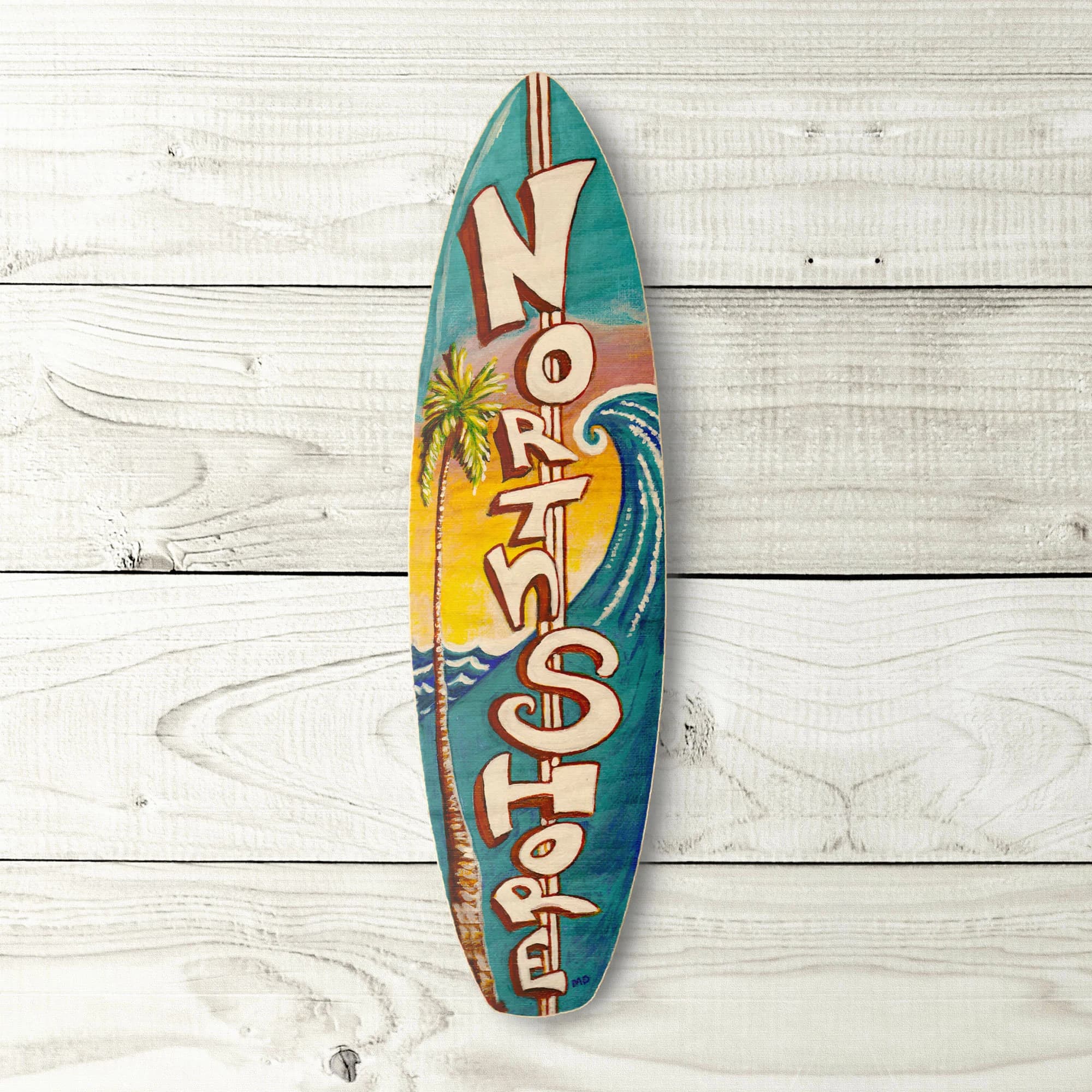 North Shore Surfboard - beach, tropical, surf, art, hawaii wall decor
