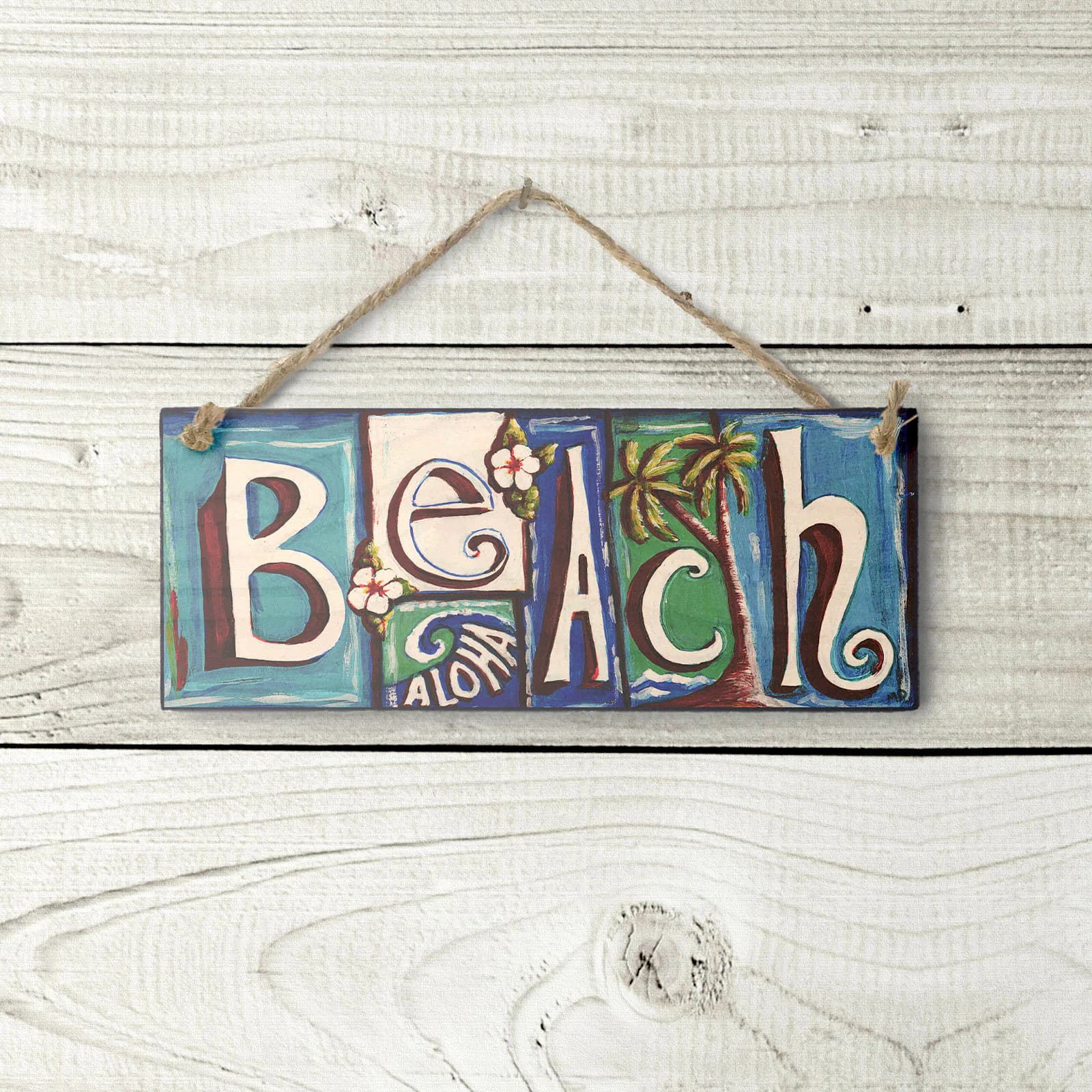 Blue Beach Sign - Hawaiian Sign Tropical Beach Decor