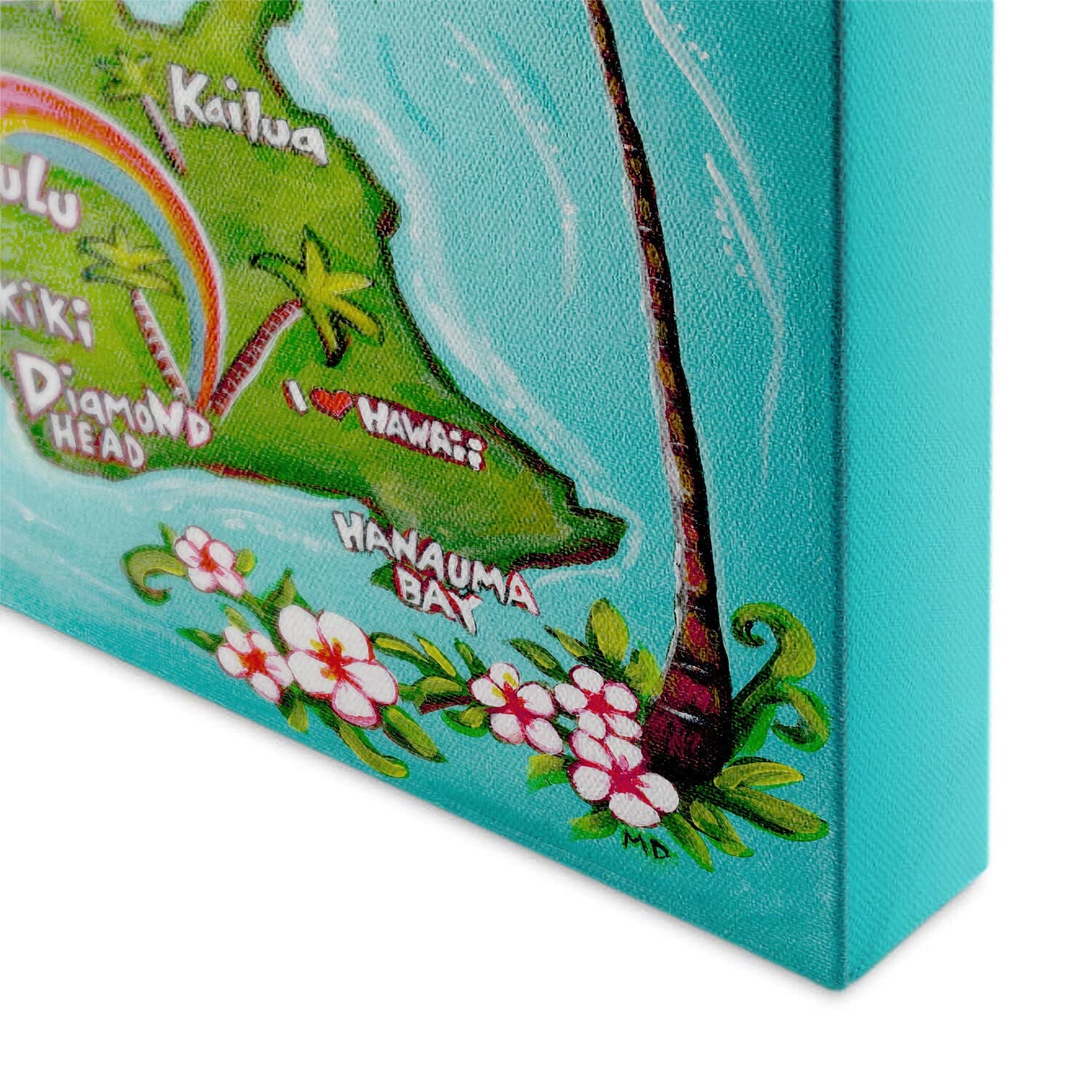 Island of Maui Canvas Print – Hawaiian map, aloha, cute art - image 3