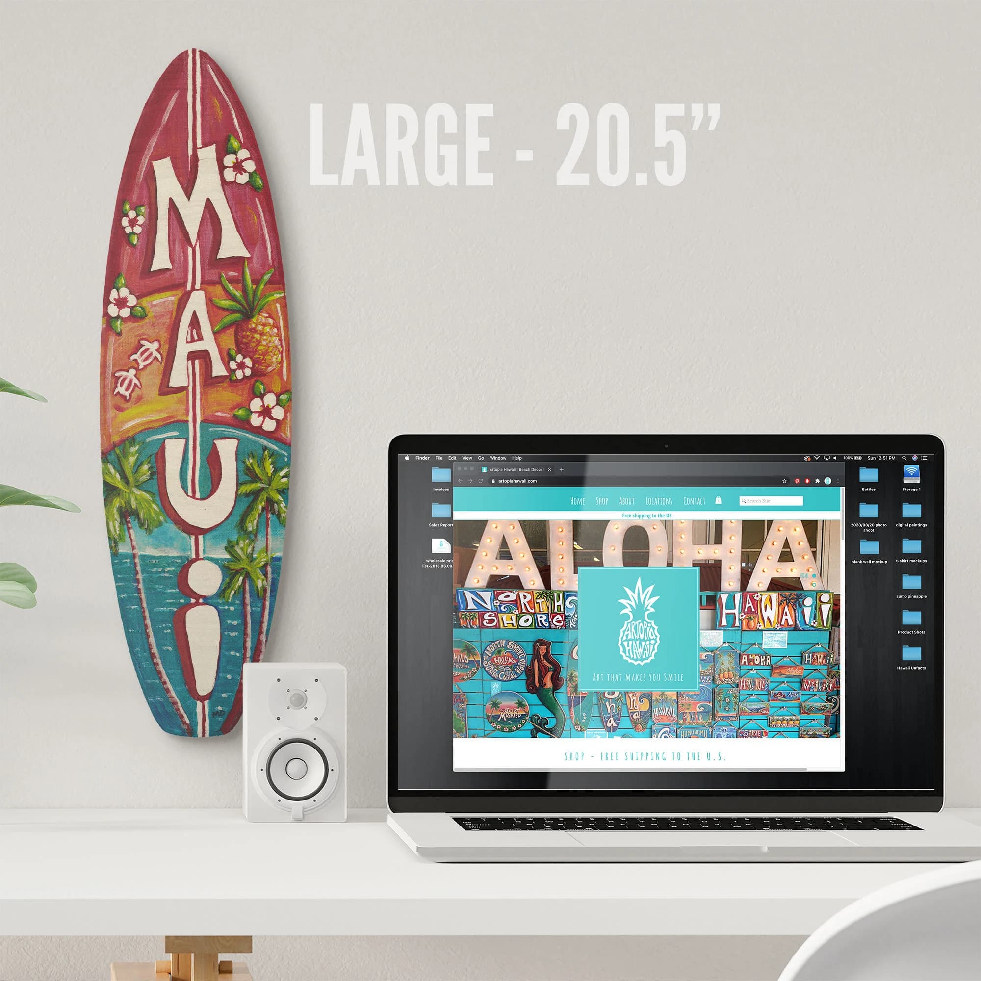 Maui Surfboard - beach, tropical, hawaiian wall decor - image 4