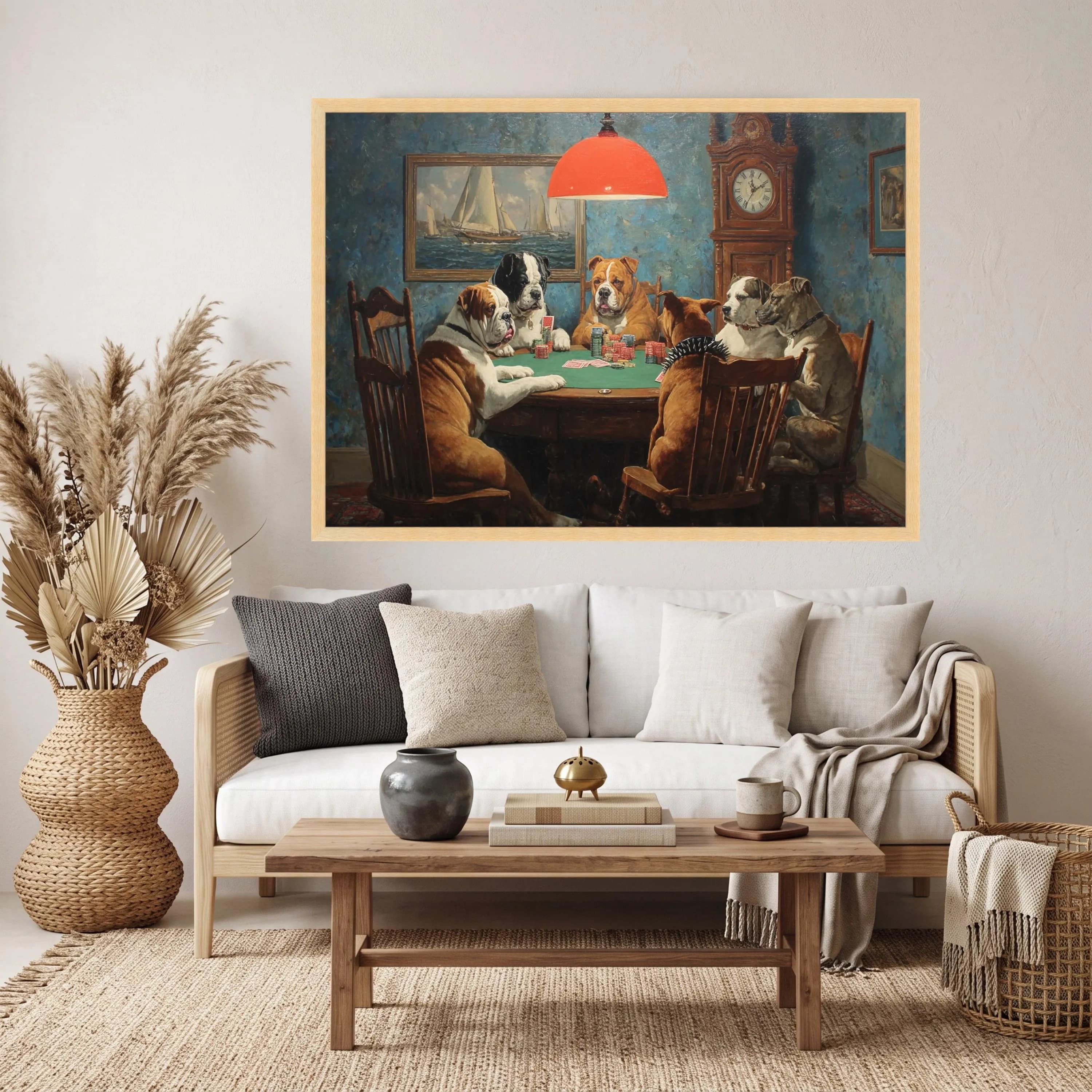 Vintage Dogs Playing Poker Canvas Art, Humorous Canine Scene, Ready to Hang - image 3
