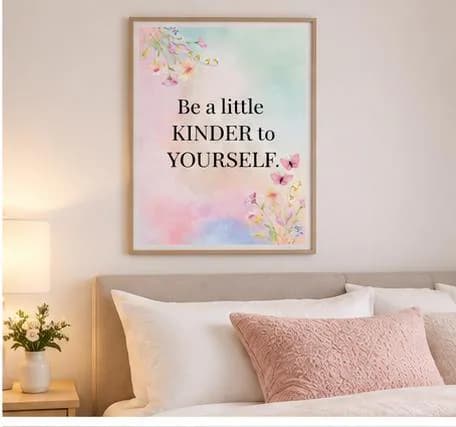 Floral Inspirational Wall Art | Be Kinder to Yourself (Digital Download) - image 4
