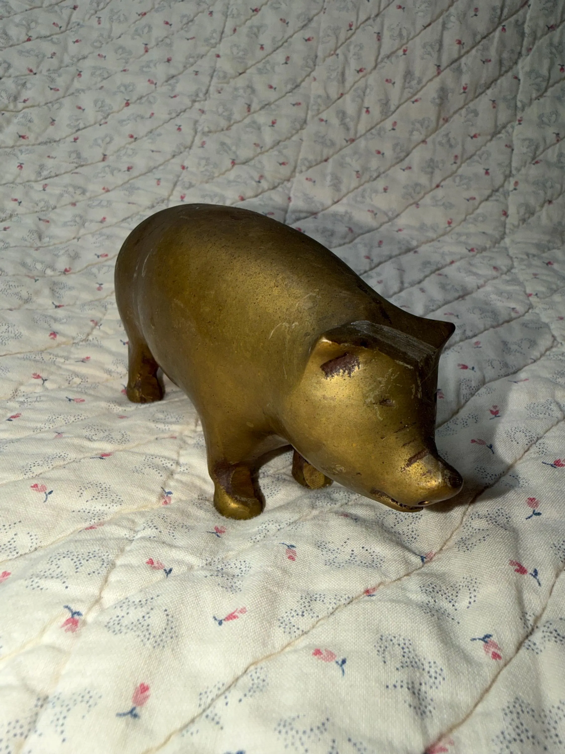 Pig brass figurine