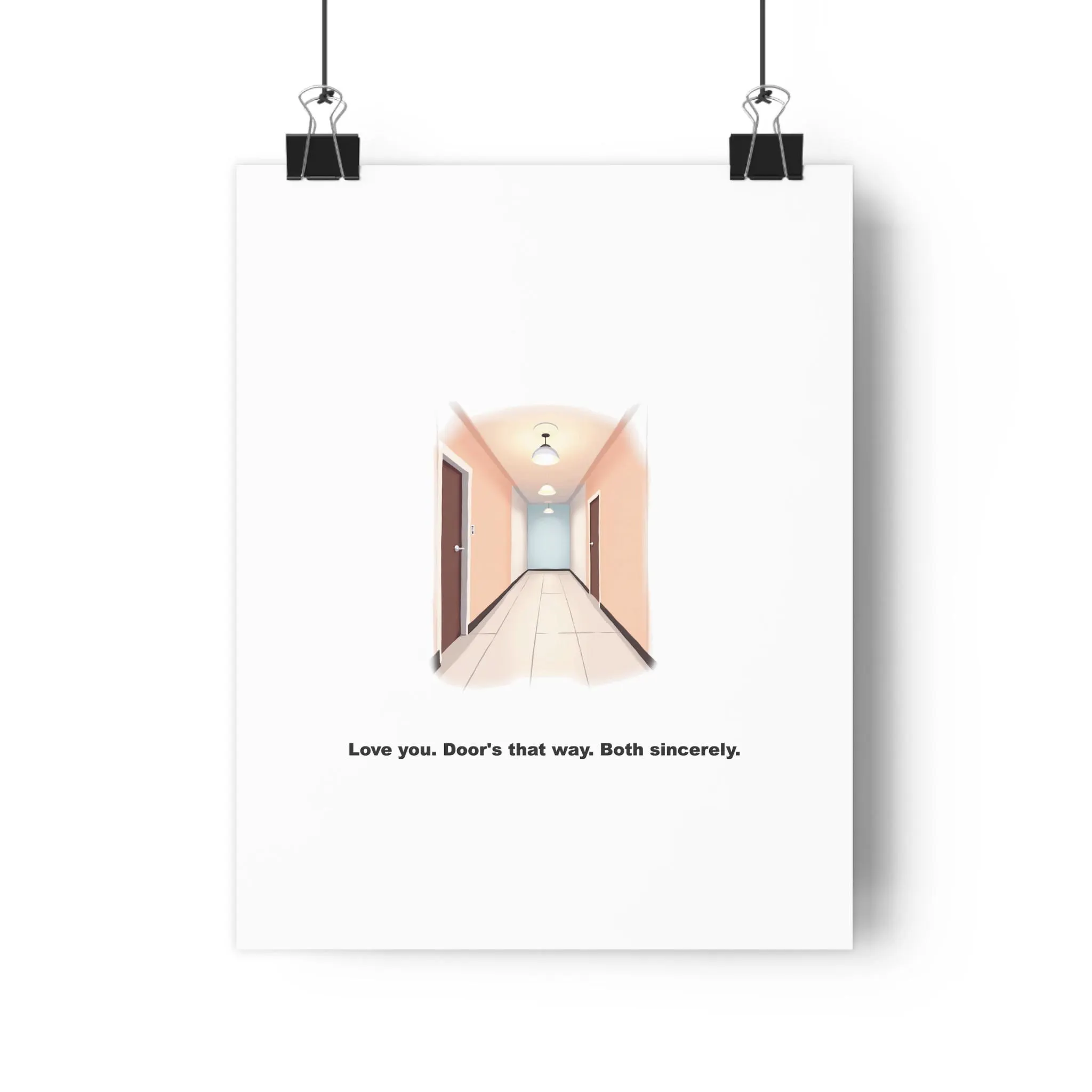Funny Hallway Wall Art - Love You Bye Sign, Sarcastic Goodbye Gift, Witty Doorway Decor for Home, Funny Leaving Gift for Friend