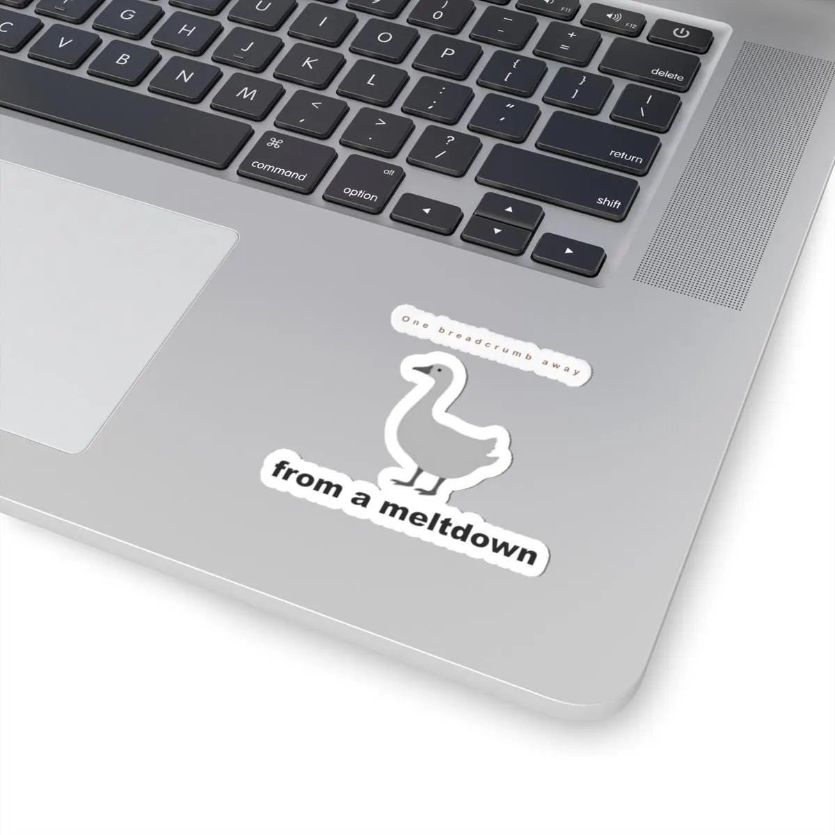Funny Goose Sticker, One Breadcrumb Away From a Meltdown, Stressed Out Goose Waterproof Vinyl Decal - image 2