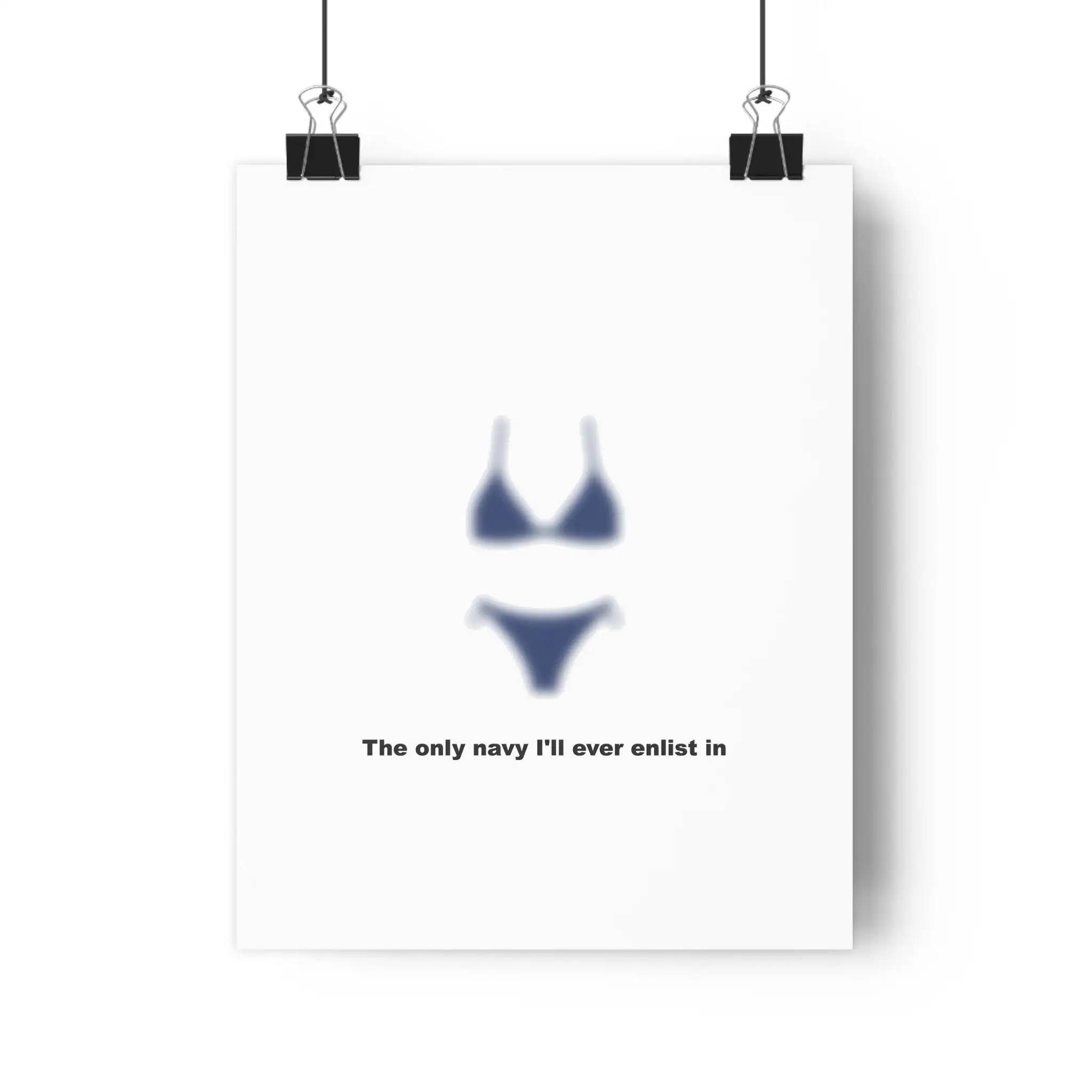 The only navy I'll ever enlist in | Navy Blue Bikini Wall Art