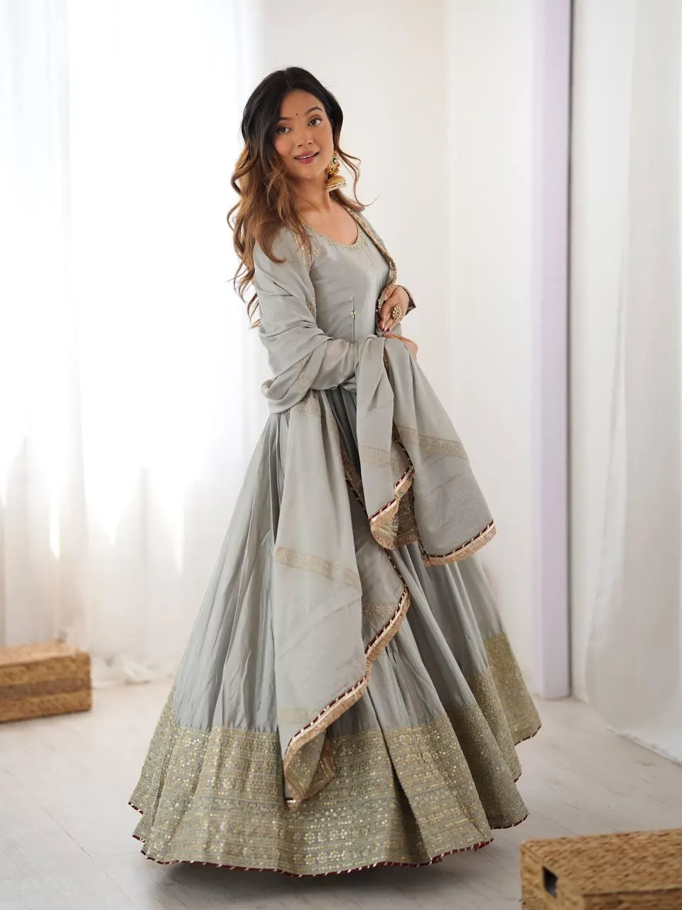 Black Anarkali Suit for Women, Designer Gown with Dupatta, Indian Wedding Wear, Bollywood Prom Dress, Traditional Ethnic Kurti - image 3