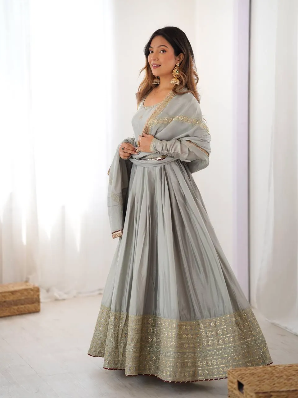 Black Anarkali Suit for Women, Designer Gown with Dupatta, Indian Wedding Wear, Bollywood Prom Dress, Traditional Ethnic Kurti - image 4