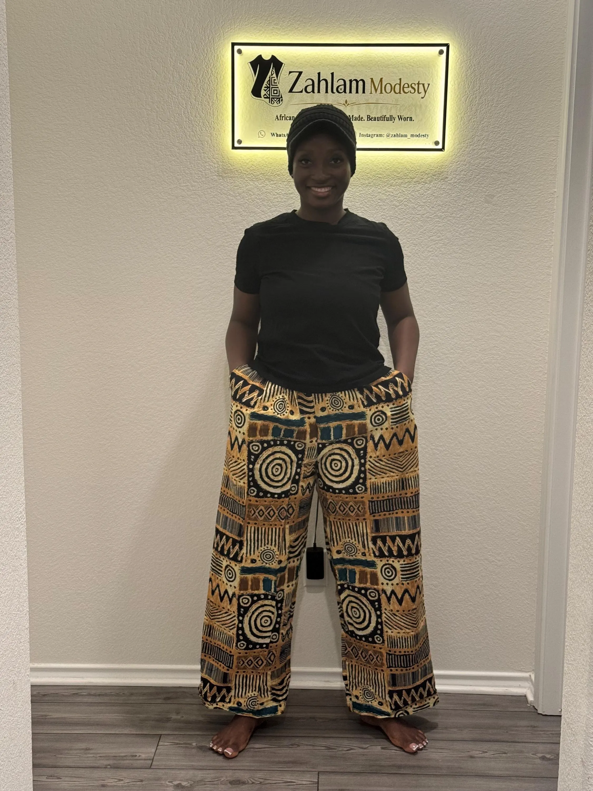 Ankara Wide Leg Pants | African Wax Print Palazzo Trousers | High Waist Cotton