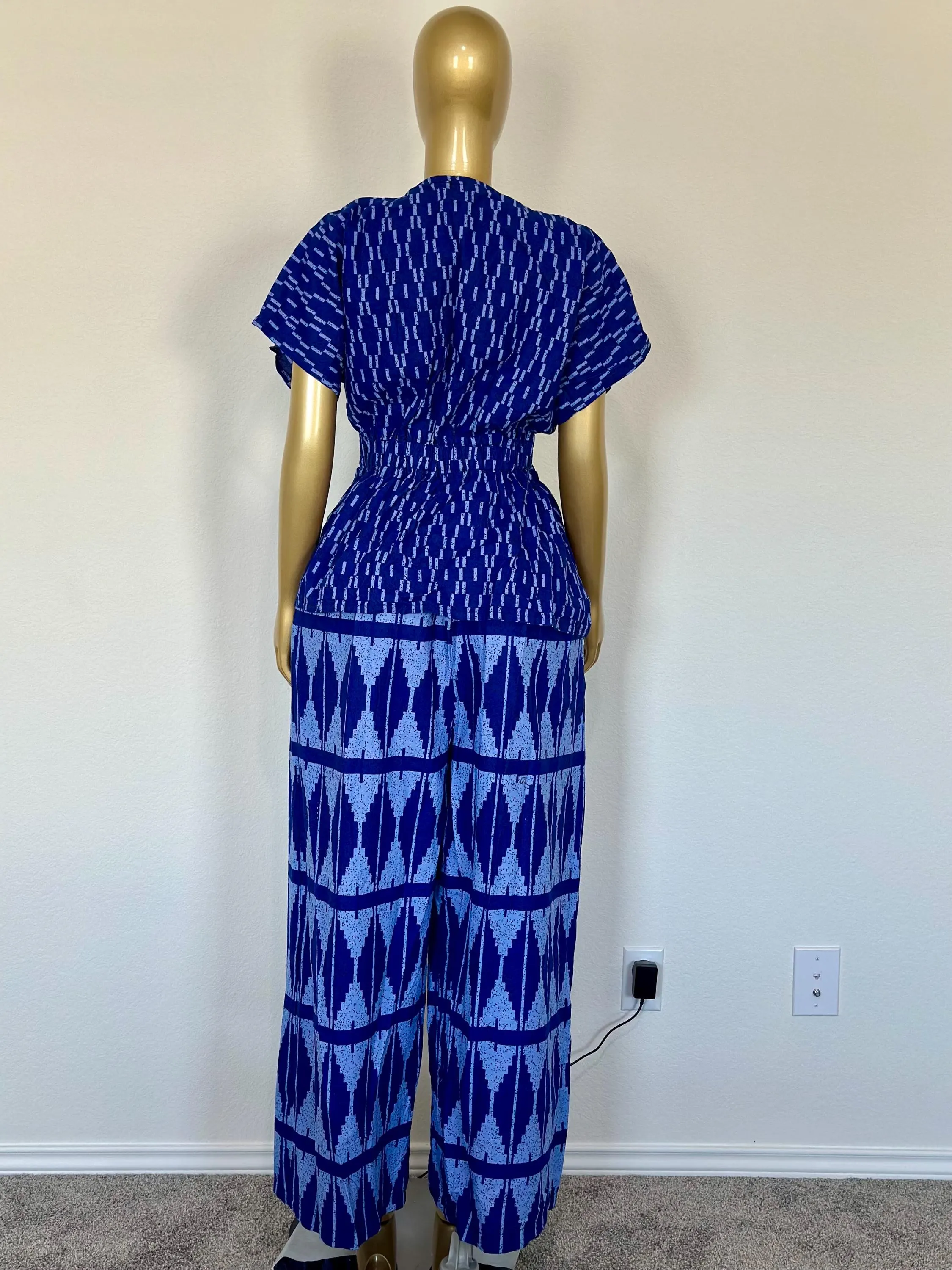 Ankara Two Piece Set | African Print Button Up Shirt, Wide Leg Pants (Handmade) - image 5