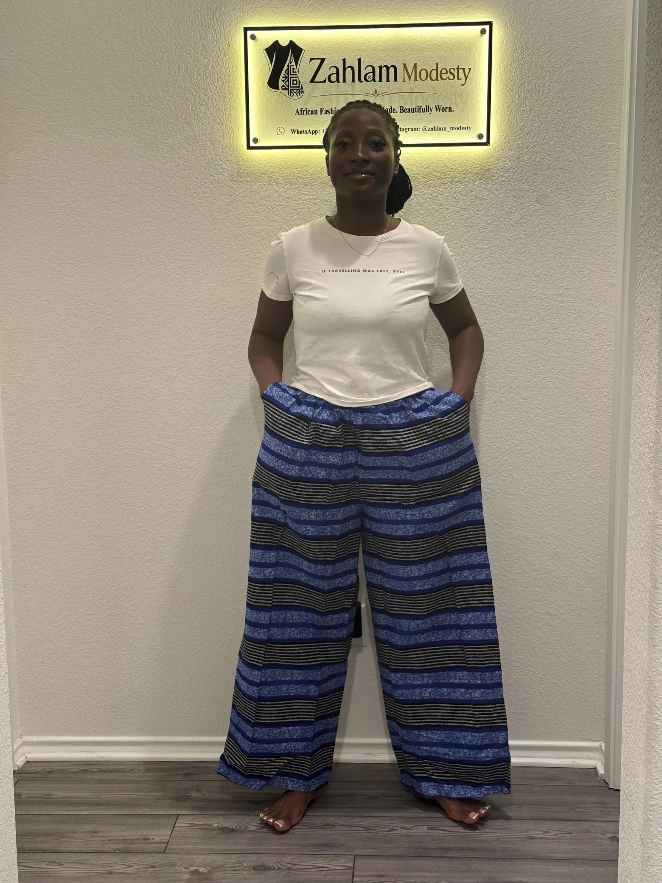 Ankara Print Palazzo Pants | High Waist Wide Leg Trousers | Cotton African Fabric - image 4