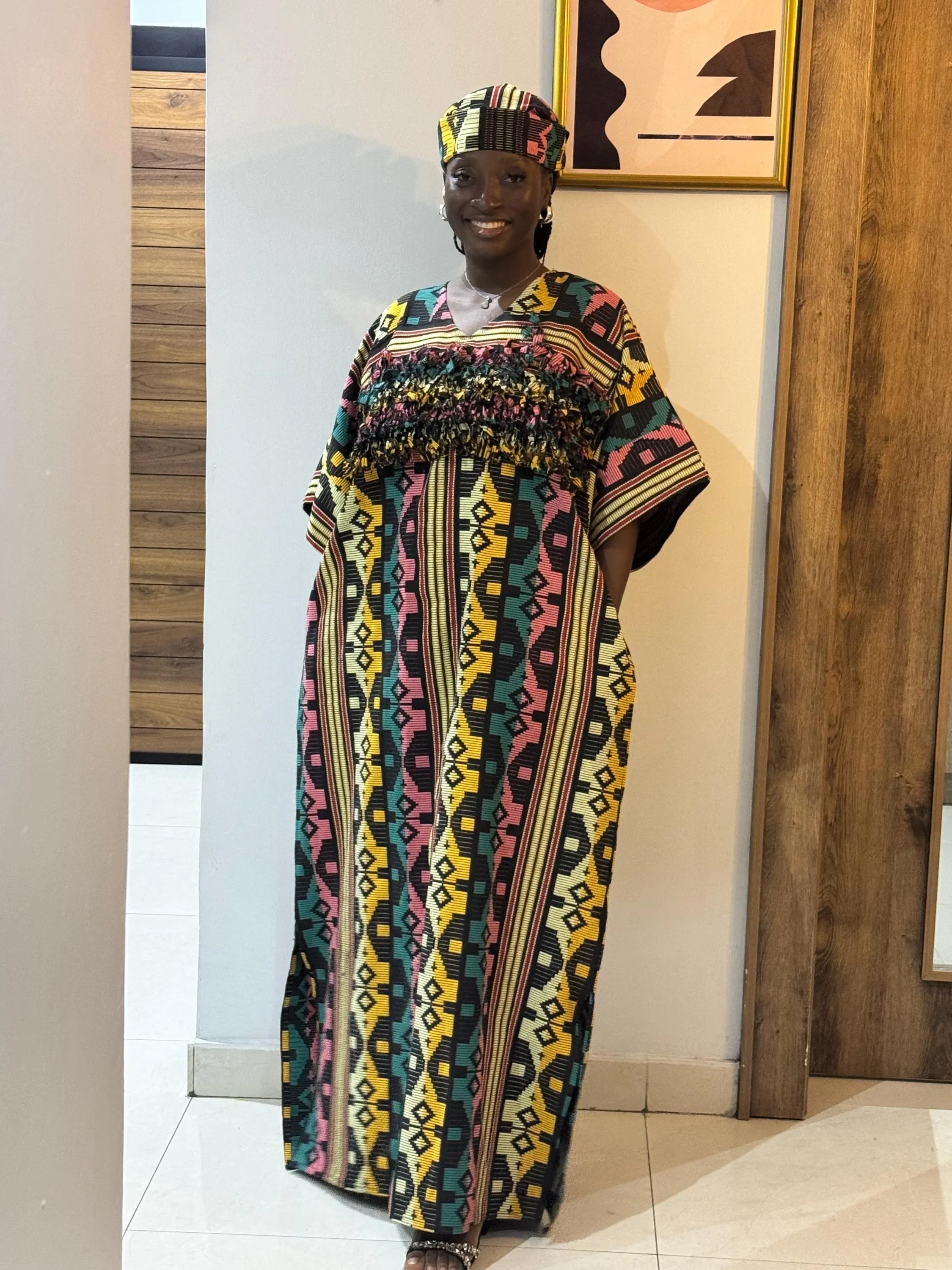 Traditional Akwete Bubu Gown | Handmade African Fashion | Elegant Kaftan for Women