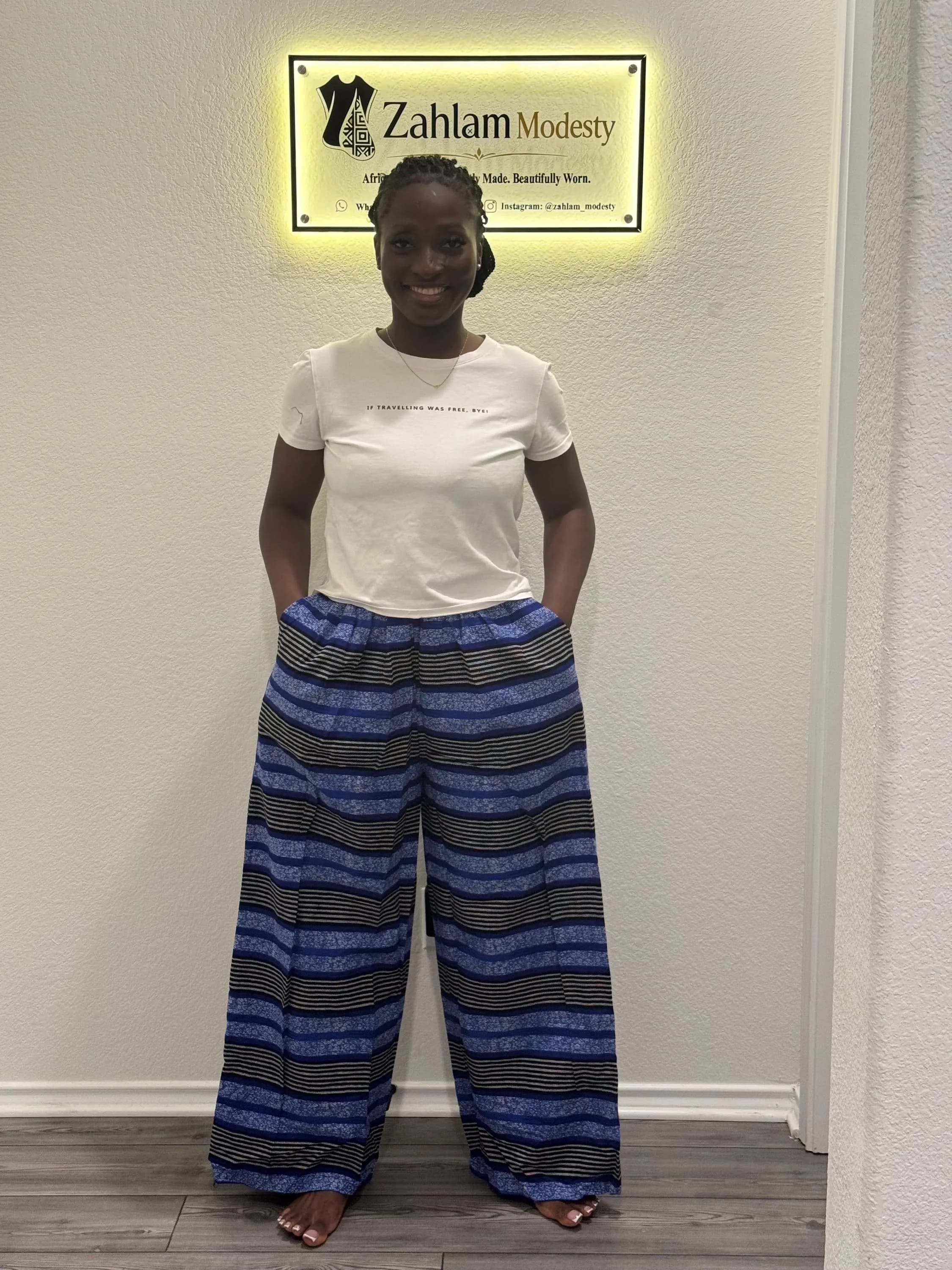 Ankara Print Palazzo Pants | High Waist Wide Leg Trousers | Cotton African Fabric
