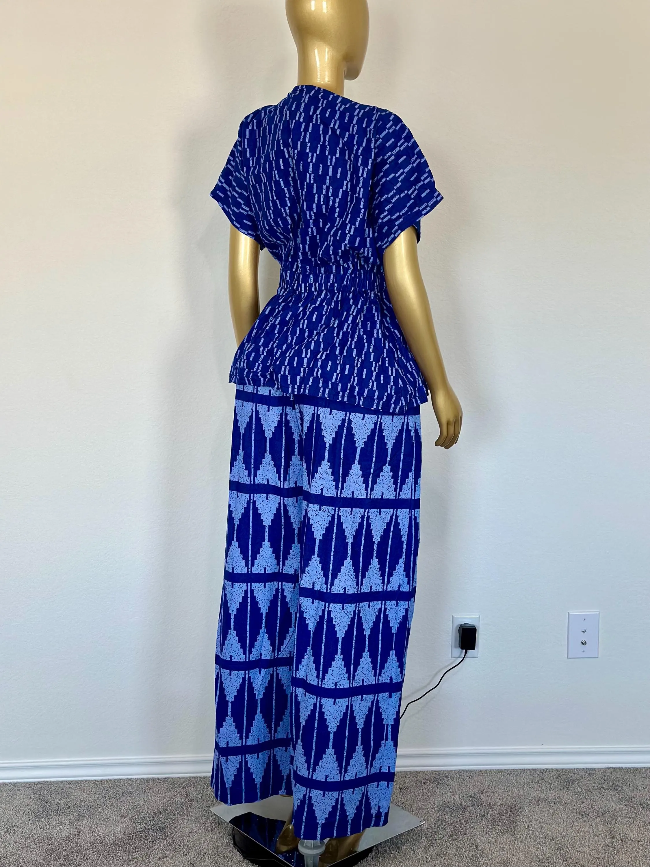 Ankara Two Piece Set | African Print Button Up Shirt, Wide Leg Pants (Handmade) - image 4