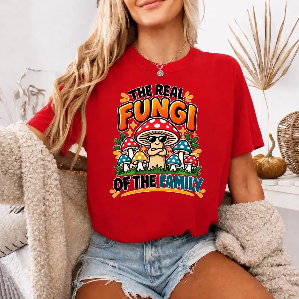 The Real Fungi Of The Family T-Shirt, Funny Mushroom Lover Gift, Fungi Family Graphic Tee, Cute Mycology Shirt for Women - image 4