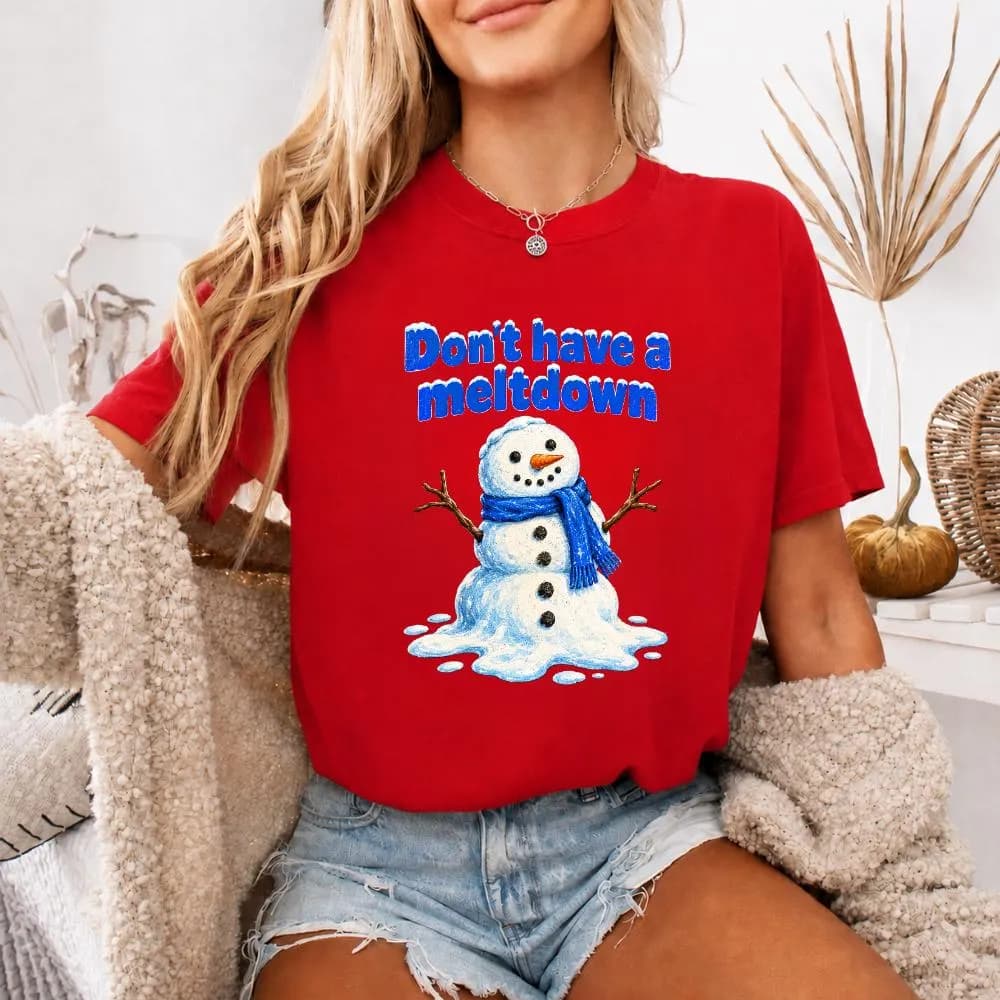 Don't Have a Meltdown PNG: Snowman Winter Humor Christmas Snow Day png Holiday Funny Clipart - image 5