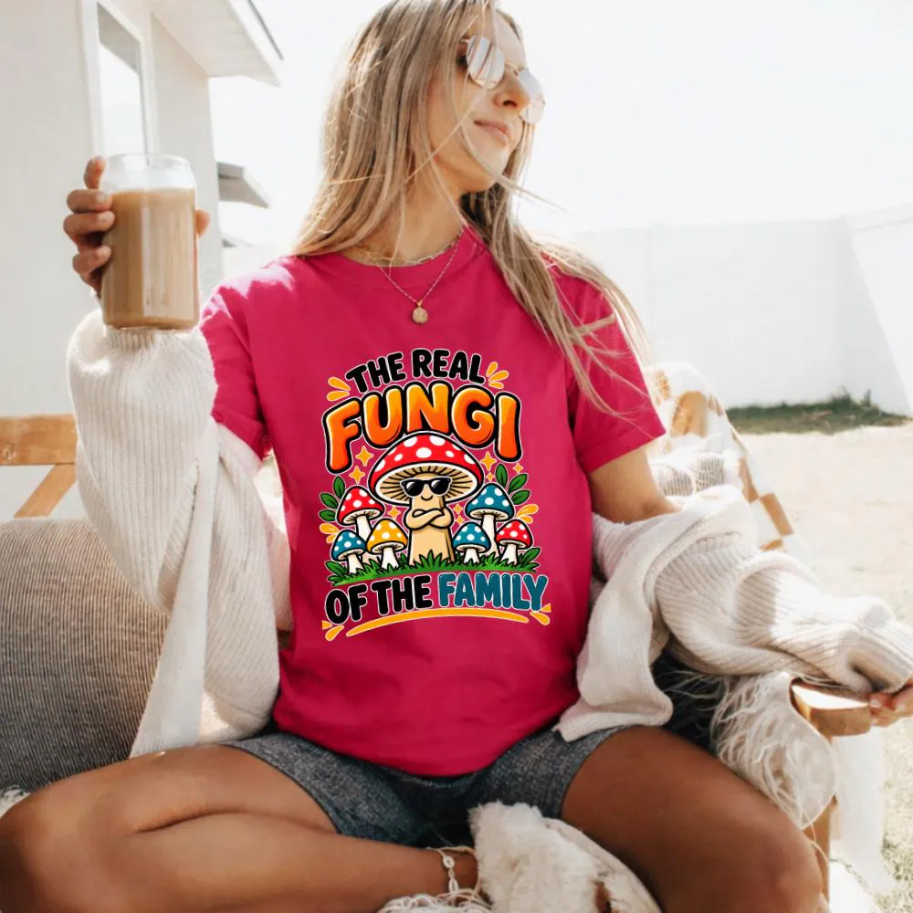 The Real Fungi Of The Family T-Shirt, Funny Mushroom Lover Gift, Fungi Family Graphic Tee, Cute Mycology Shirt for Women - image 5