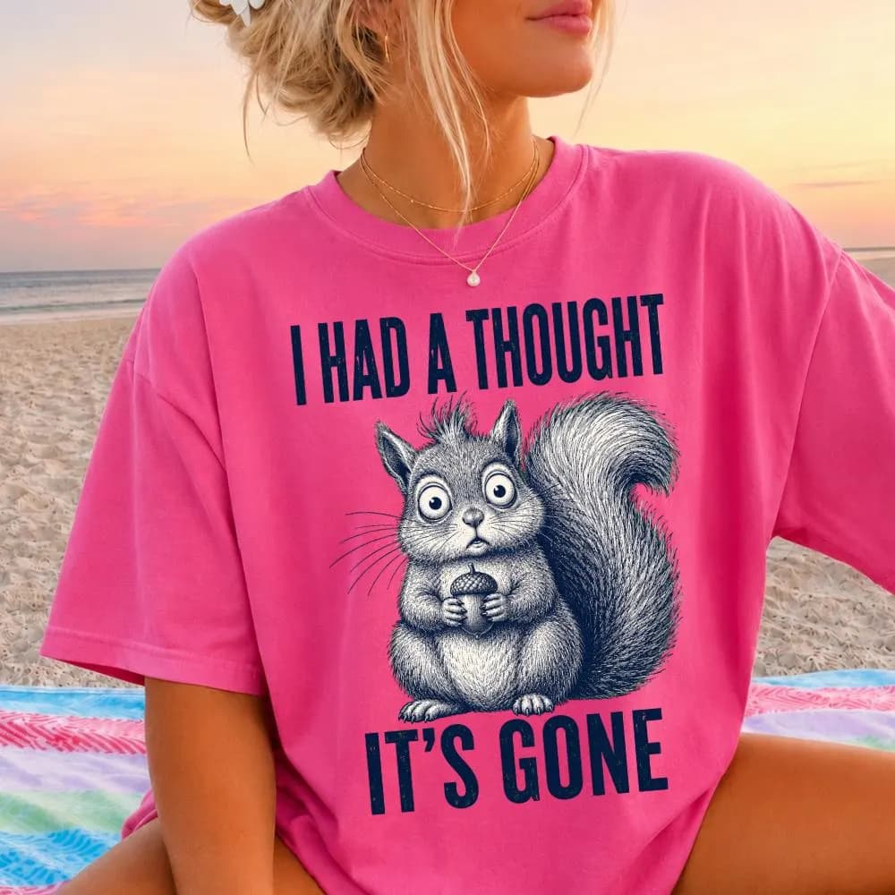 I Had A Thought It's Gone PNG: Funny Squirrel Mental Fog Humor png Cute Woodland Animal Clipart - image 3