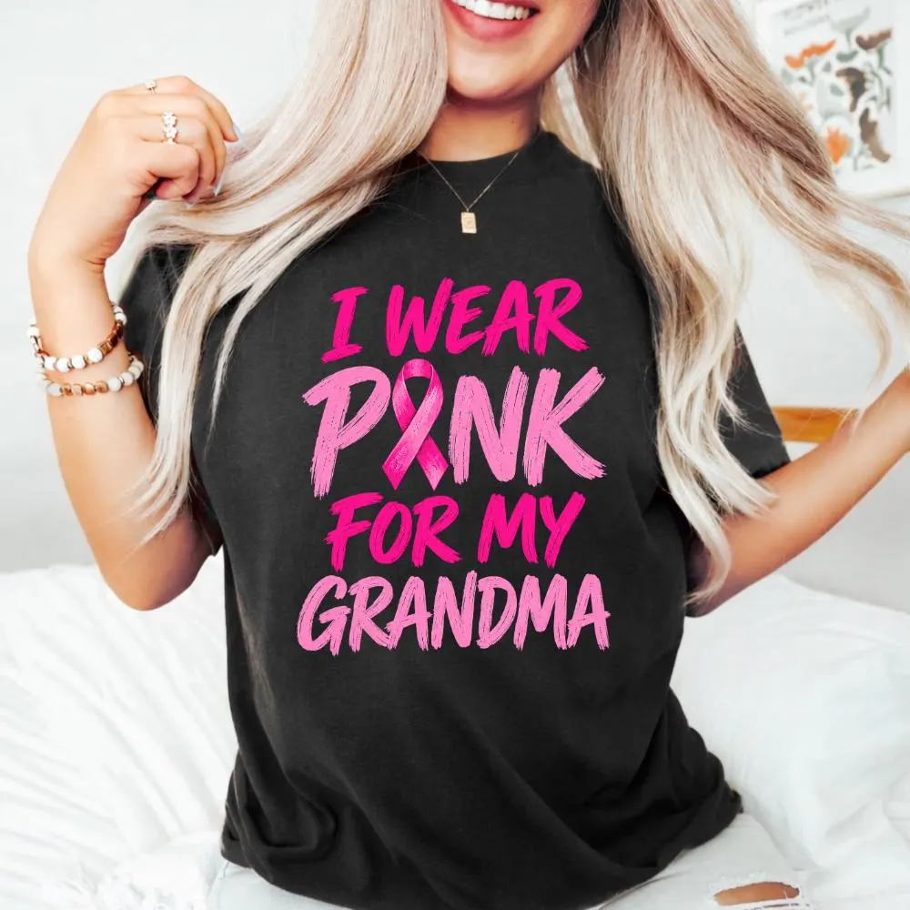 I Wear Pink For My Grandma PNG: Breast Cancer Awareness Ribbon Inspirational Family Support - image 4