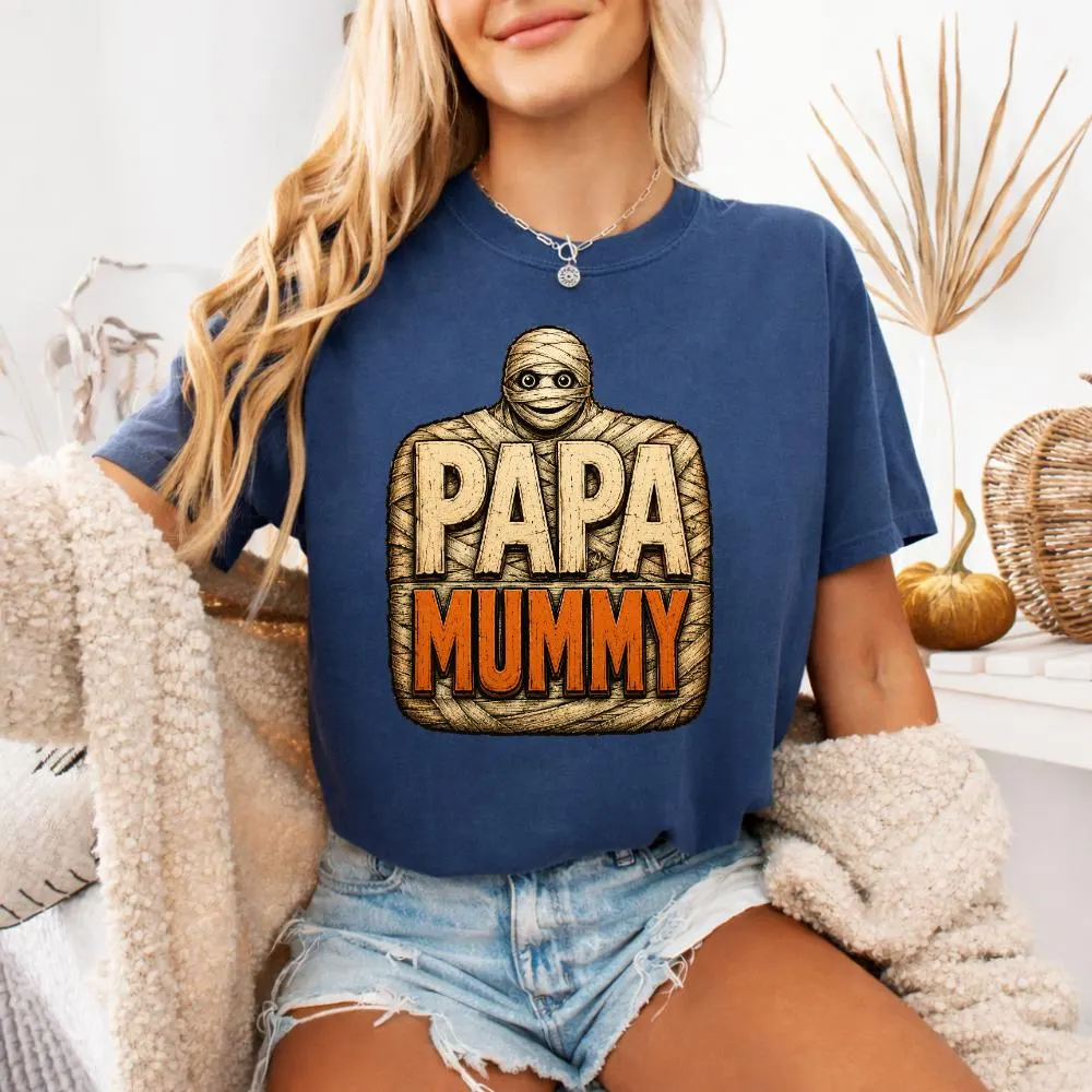 Papa Mummy PNG: Funny Halloween Mummy Dad Quote png Spooky Family Humor Vintage Design - image 4