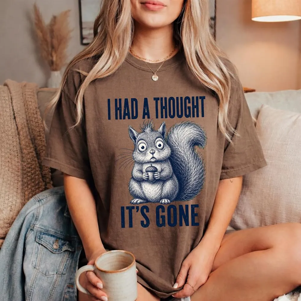 I Had A Thought It's Gone PNG: Funny Squirrel Mental Fog Humor png Cute Woodland Animal Clipart - image 4