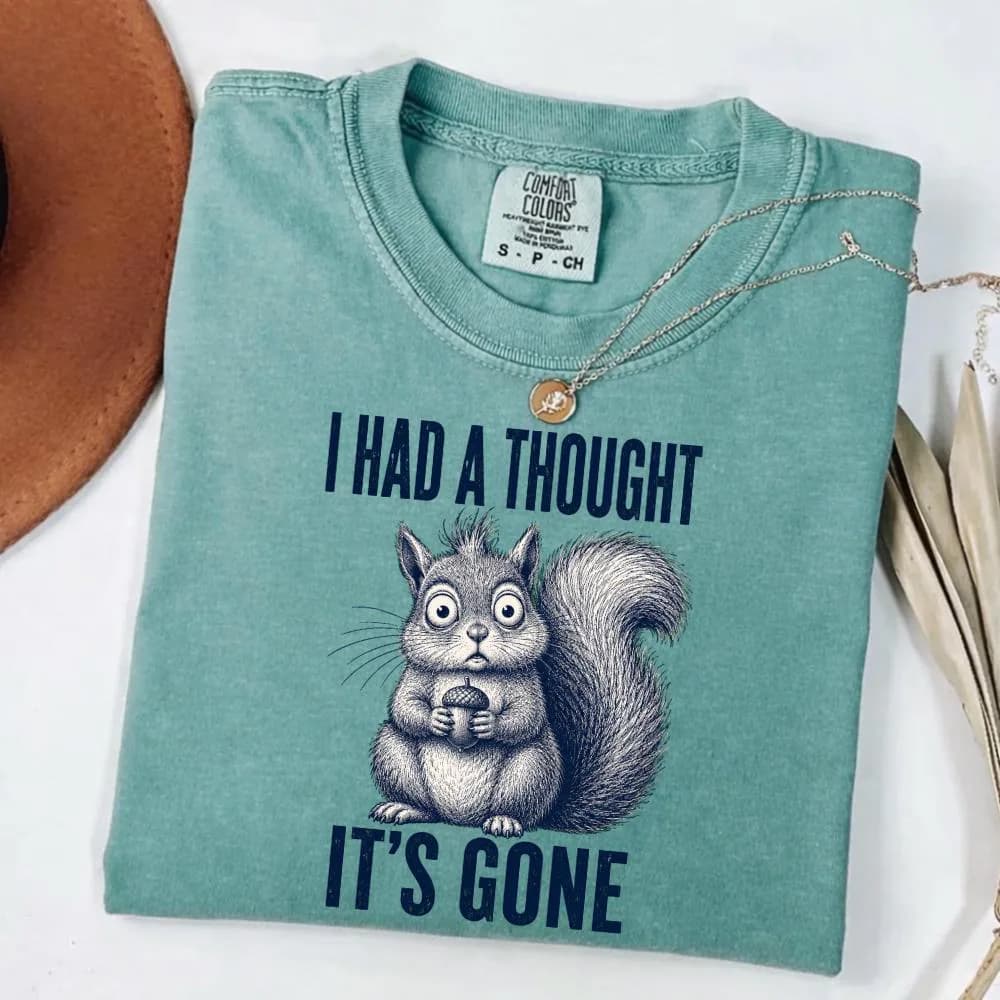 I Had A Thought It's Gone PNG: Funny Squirrel Mental Fog Humor png Cute Woodland Animal Clipart - image 5