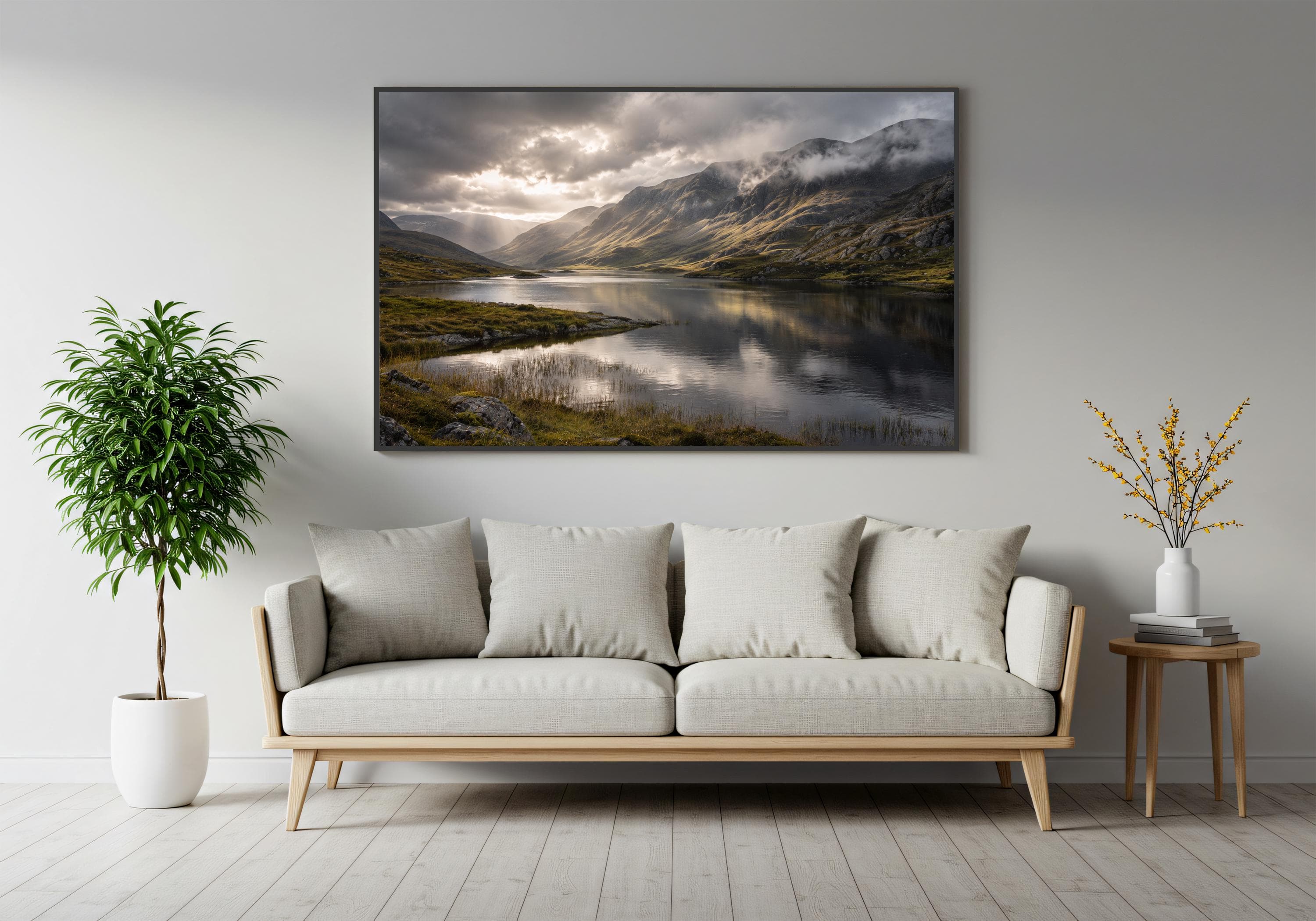 Mountain Lake Canvas Wall Art-Dramatic Landscape Print-Nature Wall Decor-Large Framed Scenic Modern Elegant Art - image 3