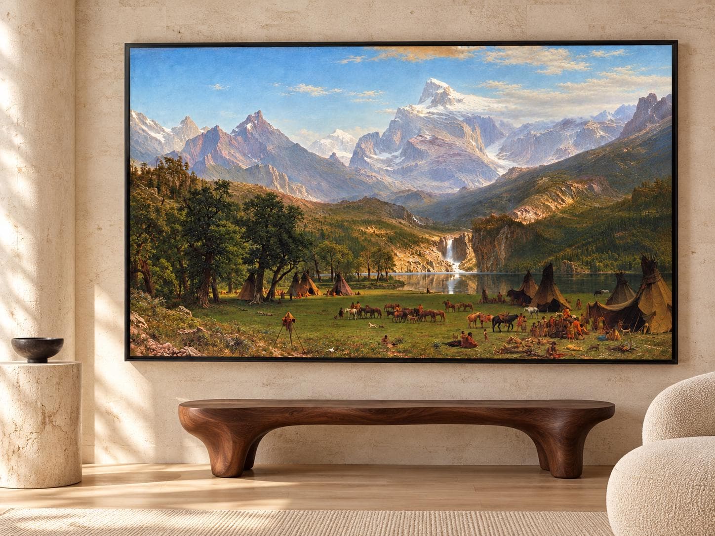 Albert Bierstadt The Rocky Mountains Lander’s Peak Canvas Wall Art-Vintage Mountain Landscape-Western Framed Canvas Print - image 4