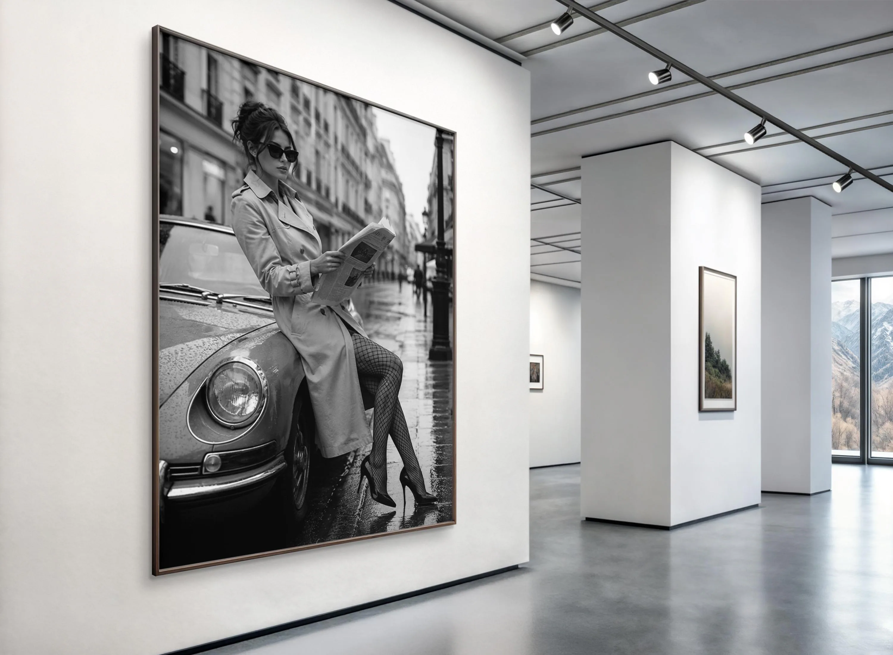 Fashion Canvas Print, Elegant Woman Portrait, Black and White Photography-Luxury Modern Decor-Chic Canvas Artwork