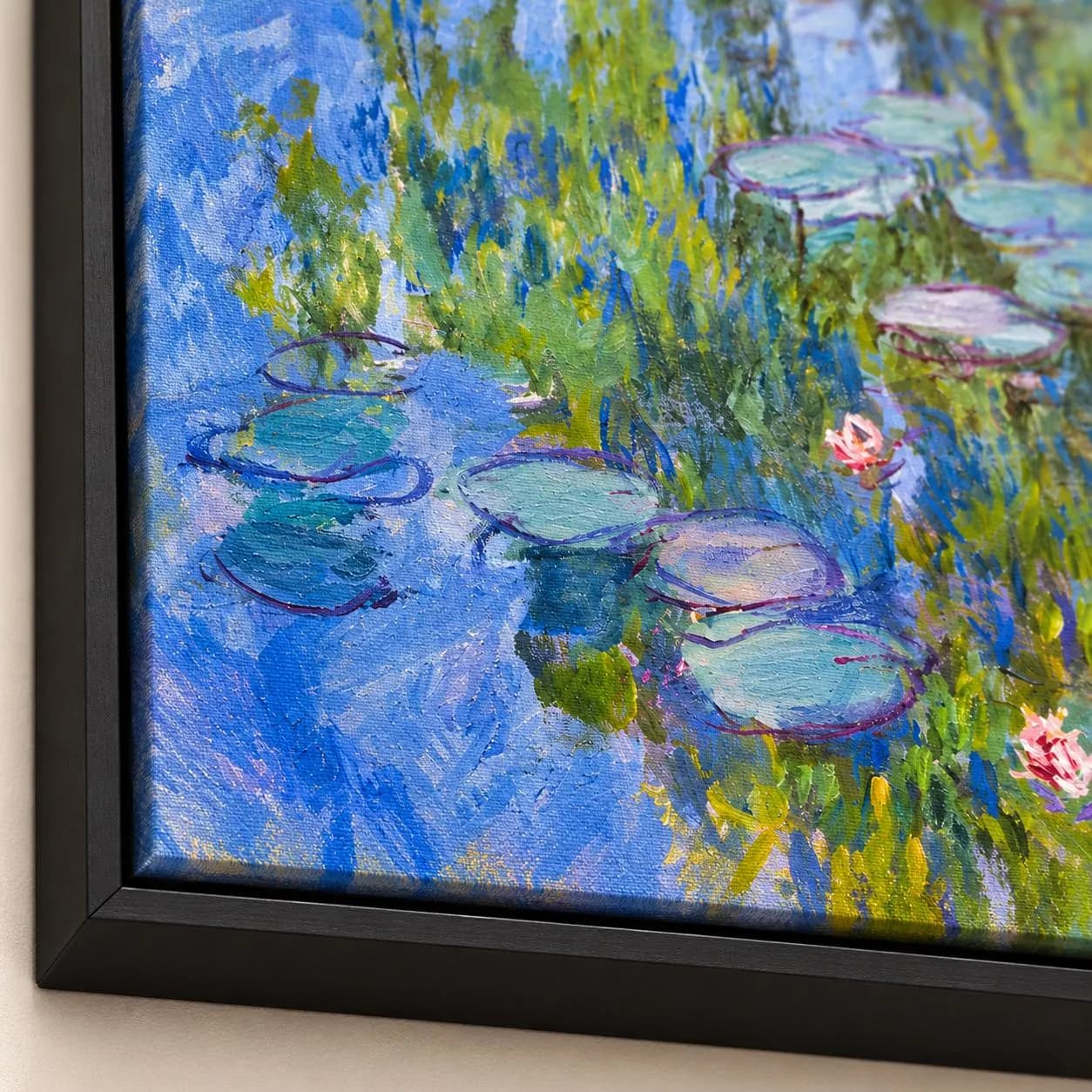 Claude Monet Water Lilies Canvas-Impressionist Wall Art-Blue Green Botanical Painting-French Art Decor-Living Room Artwork - image 4