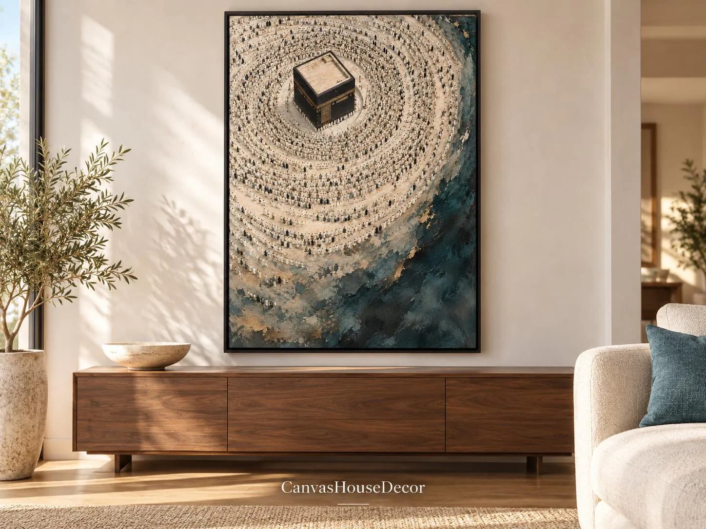 Kaaba Canvas Wall Art, Mecca Islamic Wall Art-Makkah Tawaf Canvas-Muslim Home Decor-Ramadan Eid-Islamic Decor - image 4