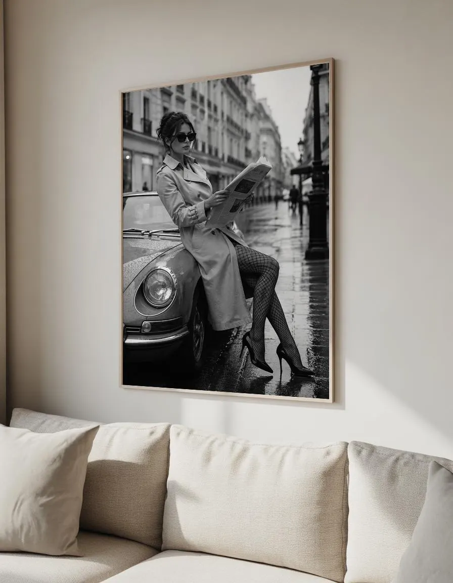 Fashion Canvas Print, Elegant Woman Portrait, Black and White Photography-Luxury Modern Decor-Chic Canvas Artwork - image 4