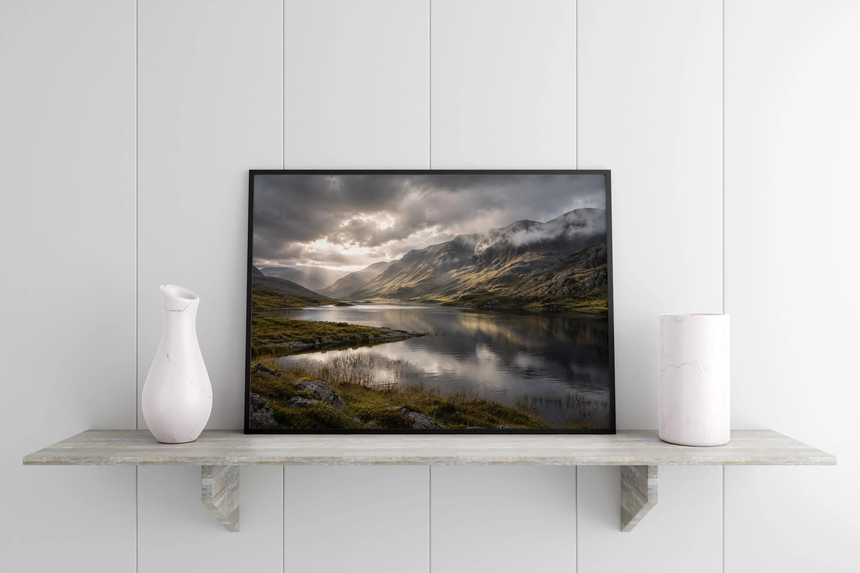 Mountain Lake Canvas Wall Art-Dramatic Landscape Print-Nature Wall Decor-Large Framed Scenic Modern Elegant Art - image 4
