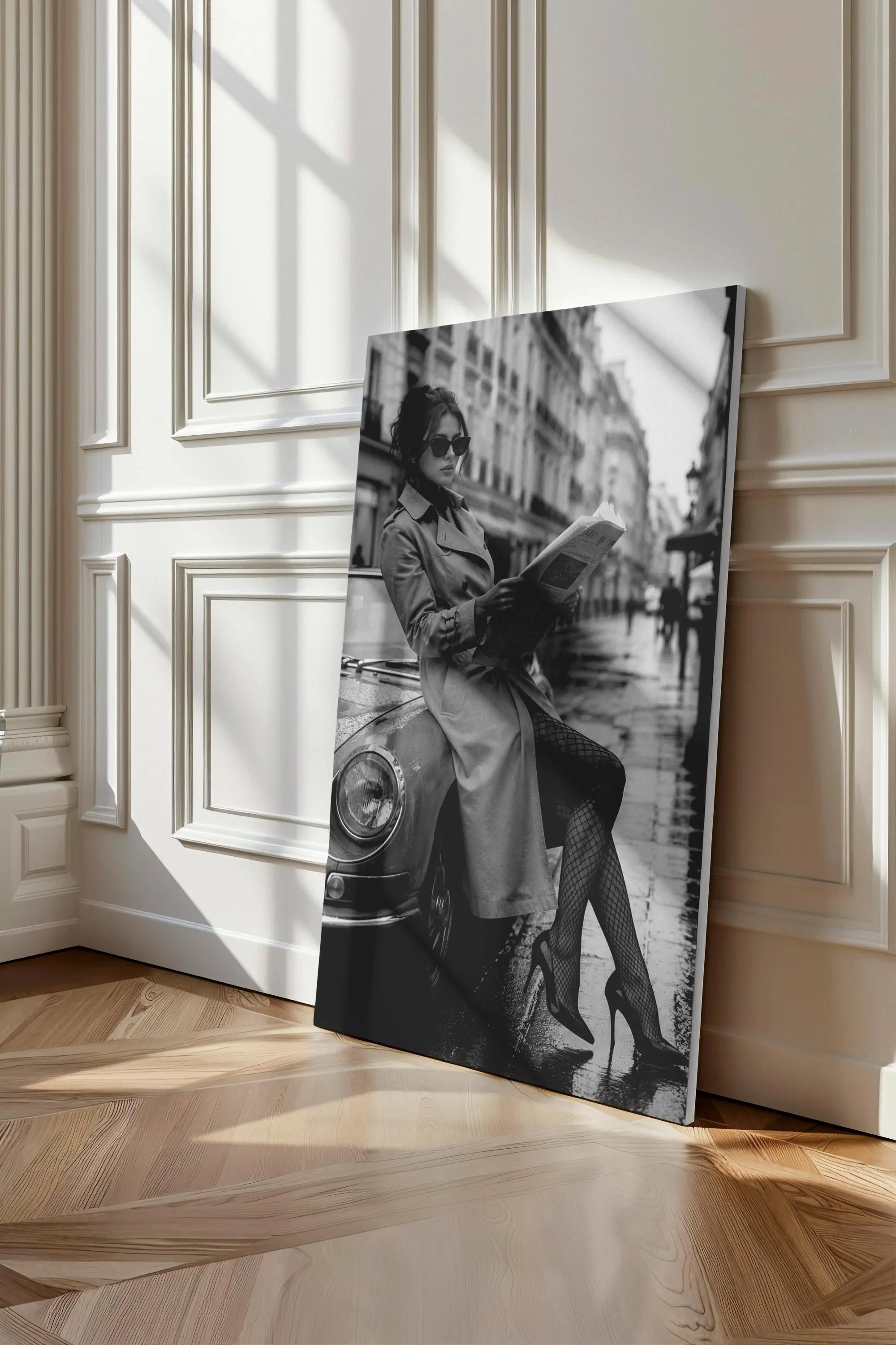 Fashion Canvas Print, Elegant Woman Portrait, Black and White Photography-Luxury Modern Decor-Chic Canvas Artwork - image 3