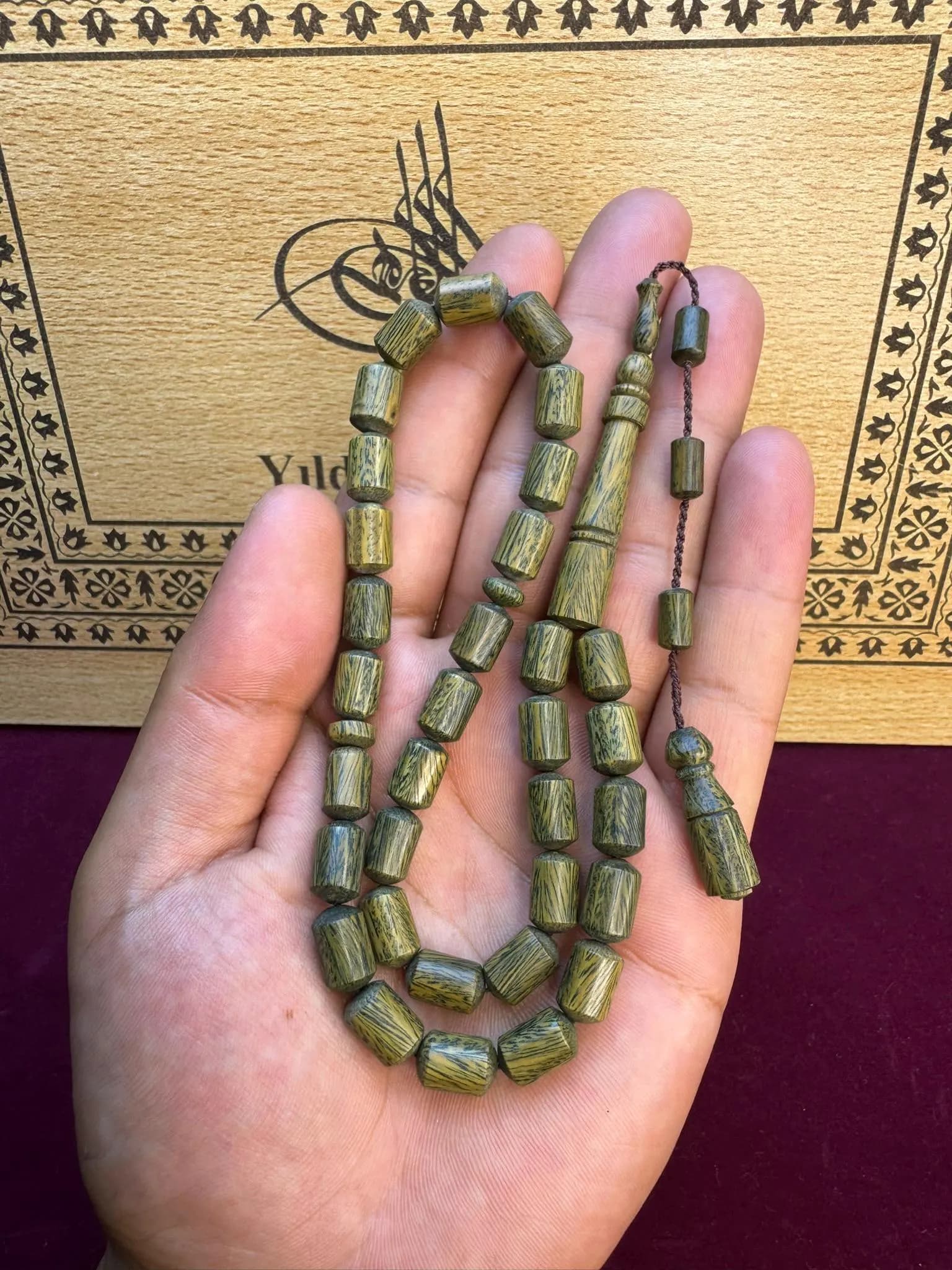 Pelesenk Wood Tasbih 33 Beads | Ottoman Style Islamic Prayer Rosary, Men's Gift