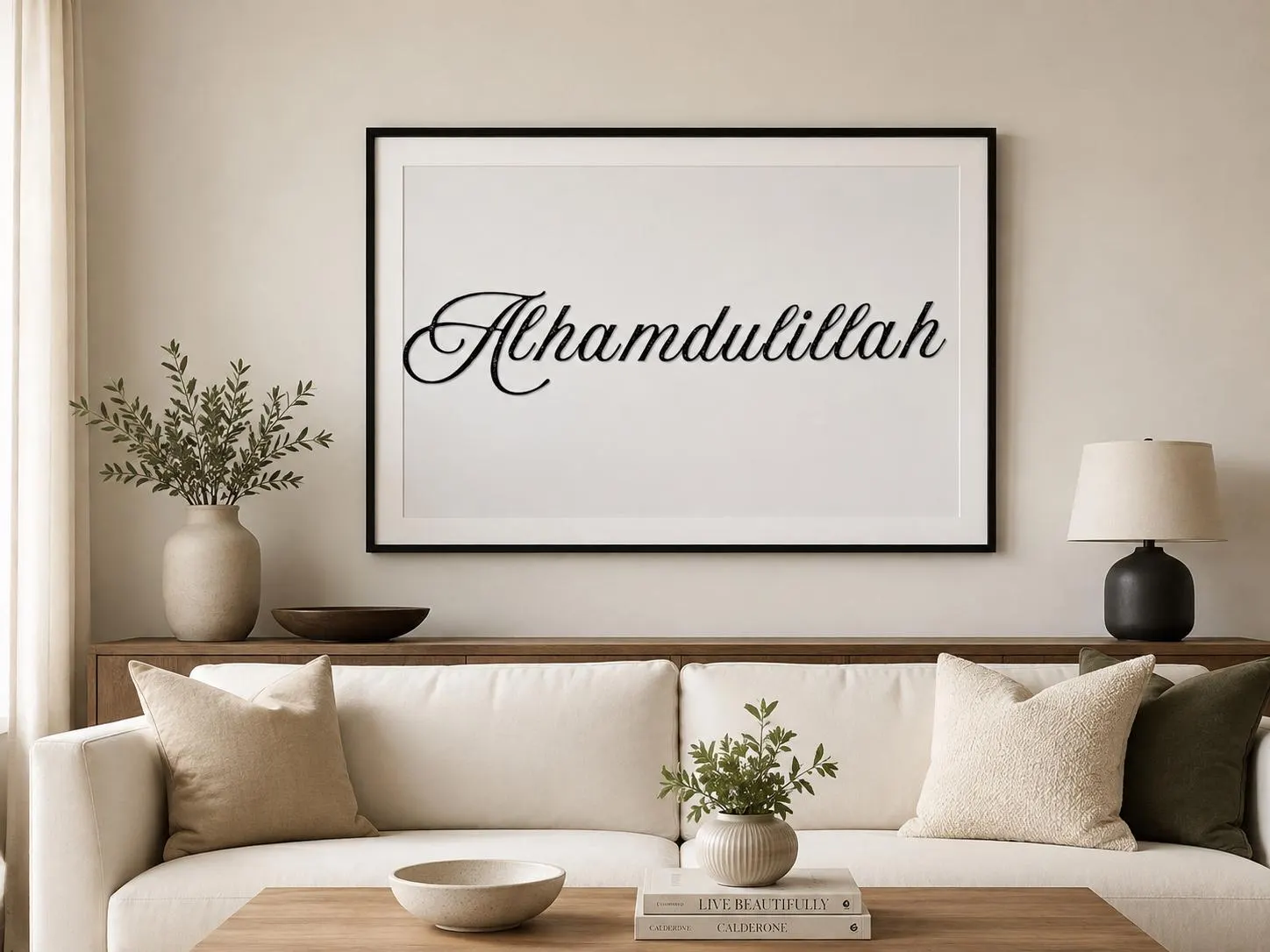 Alhamdulillah Calligraphy Wall Art, Minimalist Islamic Home Decor (Digital Download) - image 3