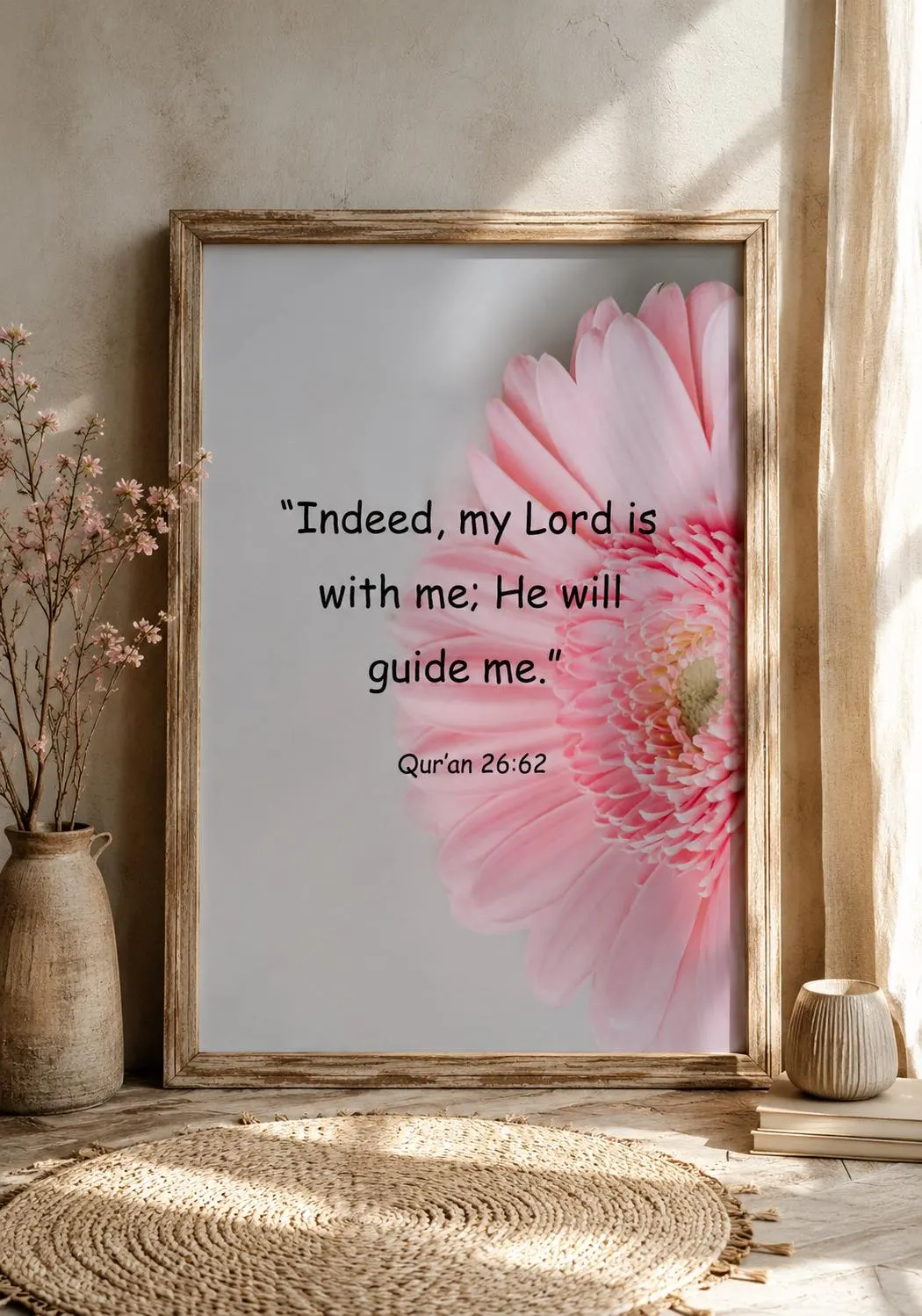Pink Floral Quran 26:62 Wall Art, Islamic Home Decor (Digital Download) - image 4