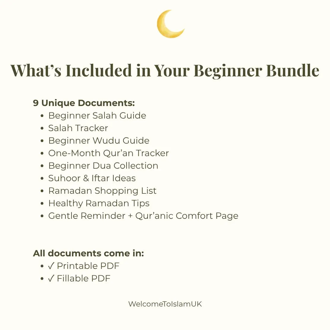 Beginner Islam Bundle | Wudu Guide, Salah Guide, Qur’an Tracker, Duas | New Muslim & Revert Printable Study Pack - image 3
